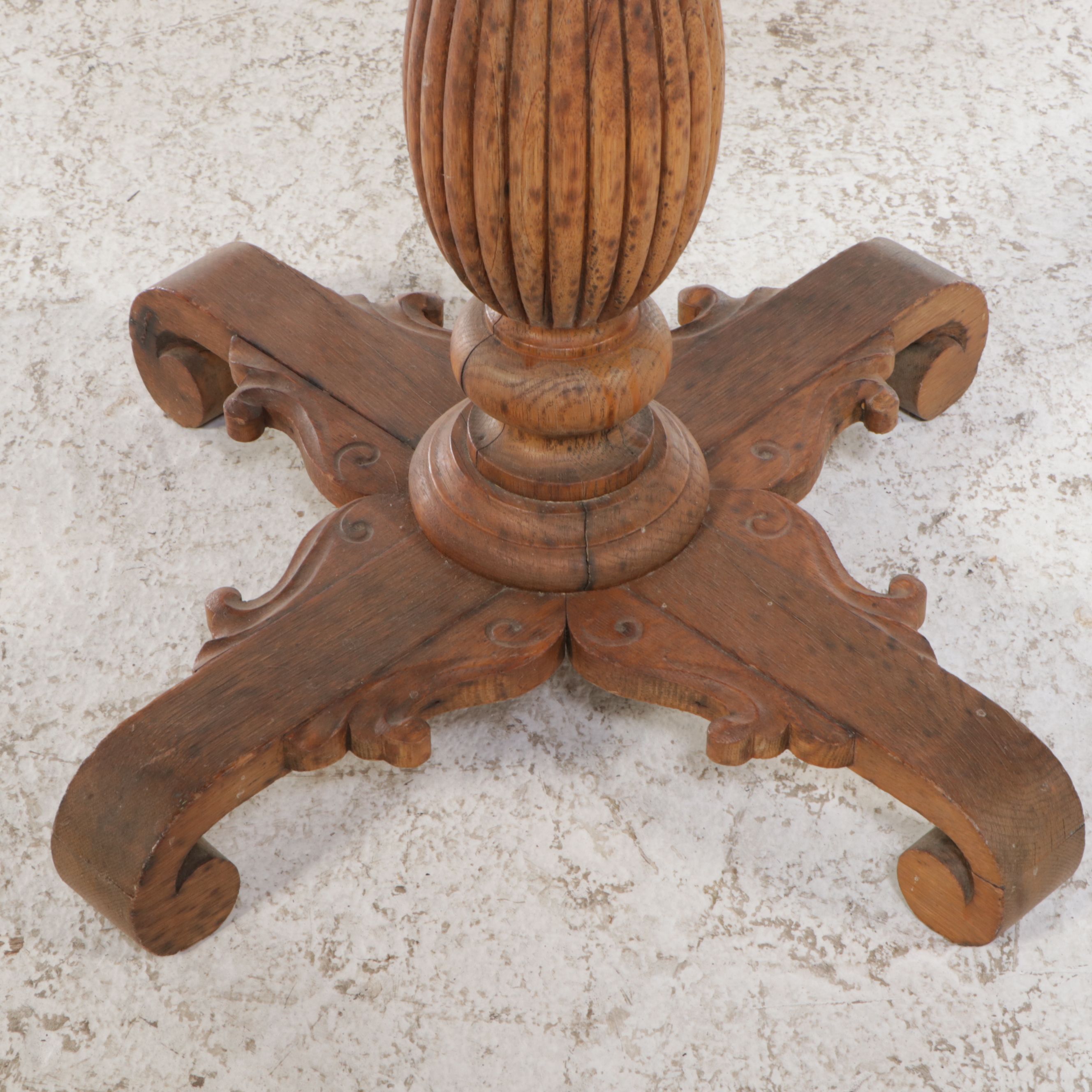 Empire Style Oak Center Table, 19th Century