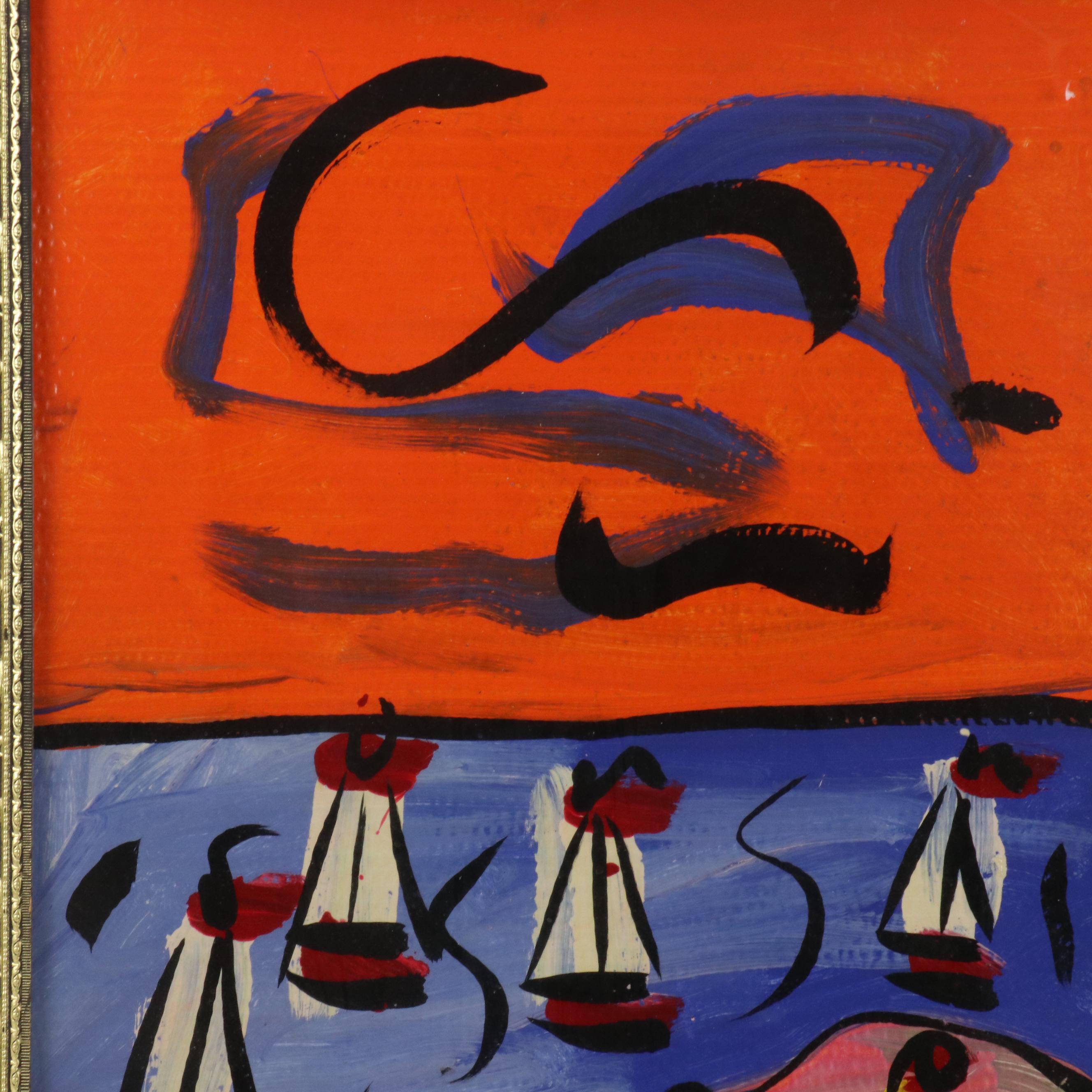 Peter Keil Abstract Coastal Landscape Acrylic Painting