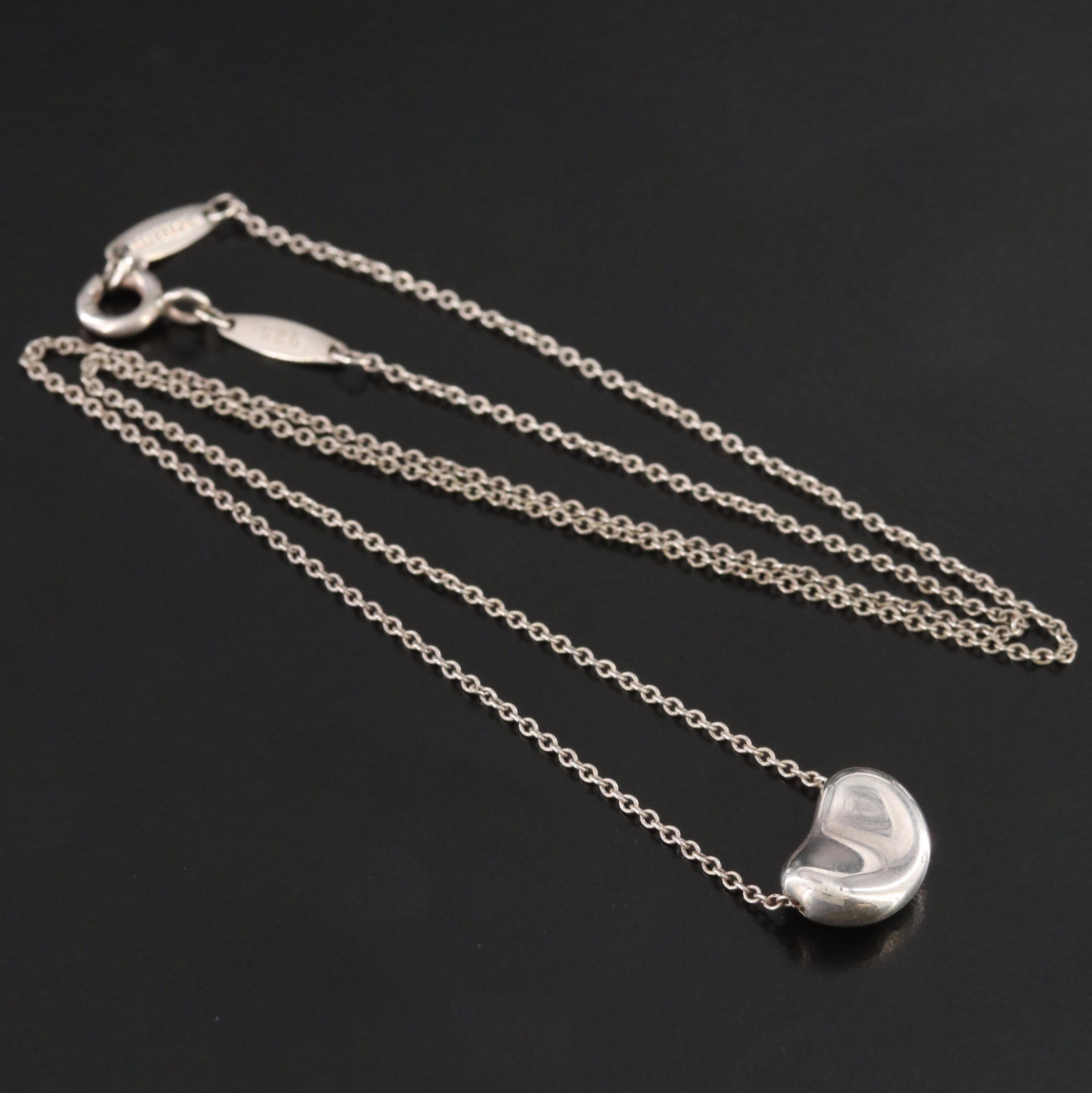 Elsa Peretti for Tiffany & Co. Bean Design Sterling Necklace