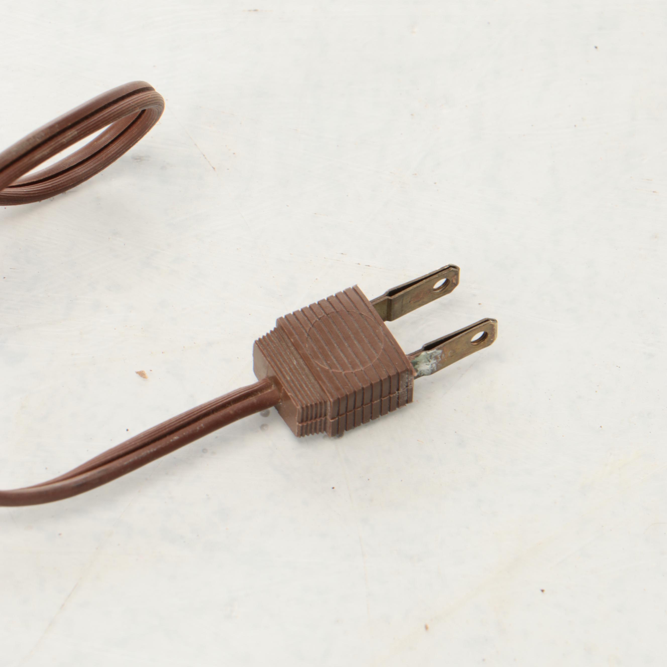 Beige Paint-Decorated Tole Torchère Floor Lamp, Mid-20th Century