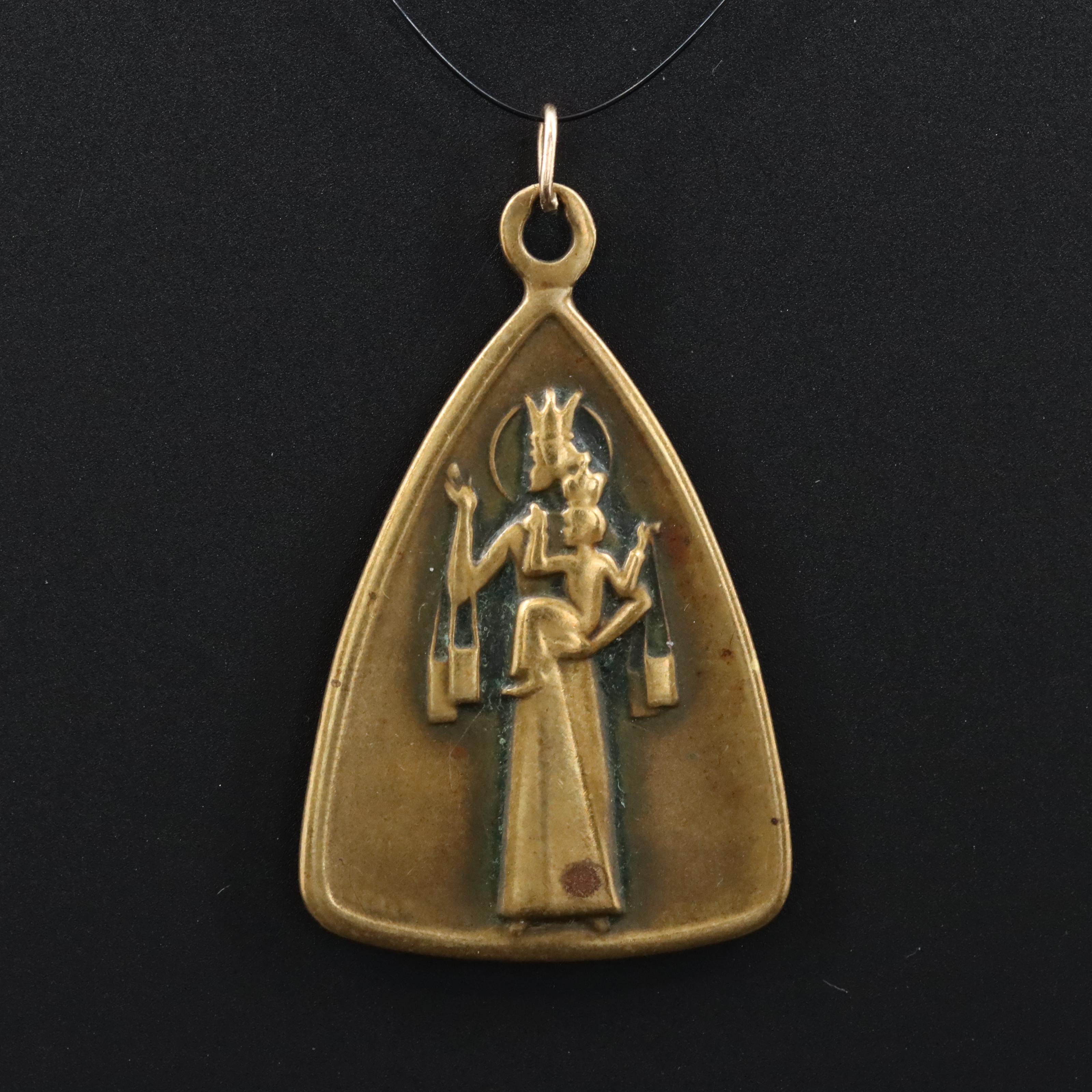 Religious Brass Reversible Pendant