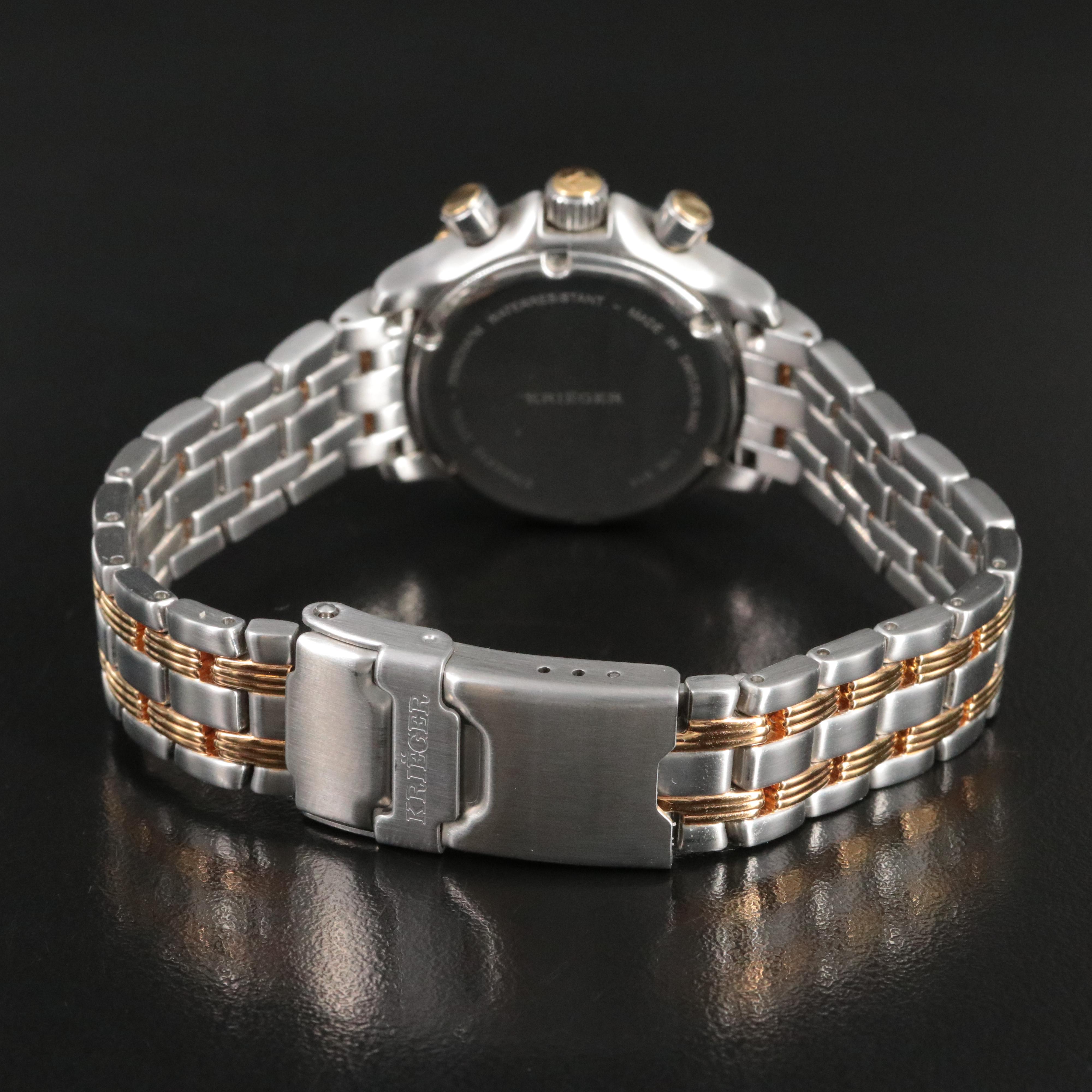 Krieger Velocite Mother-of-Pearl Diamond Dial Chrono Watch