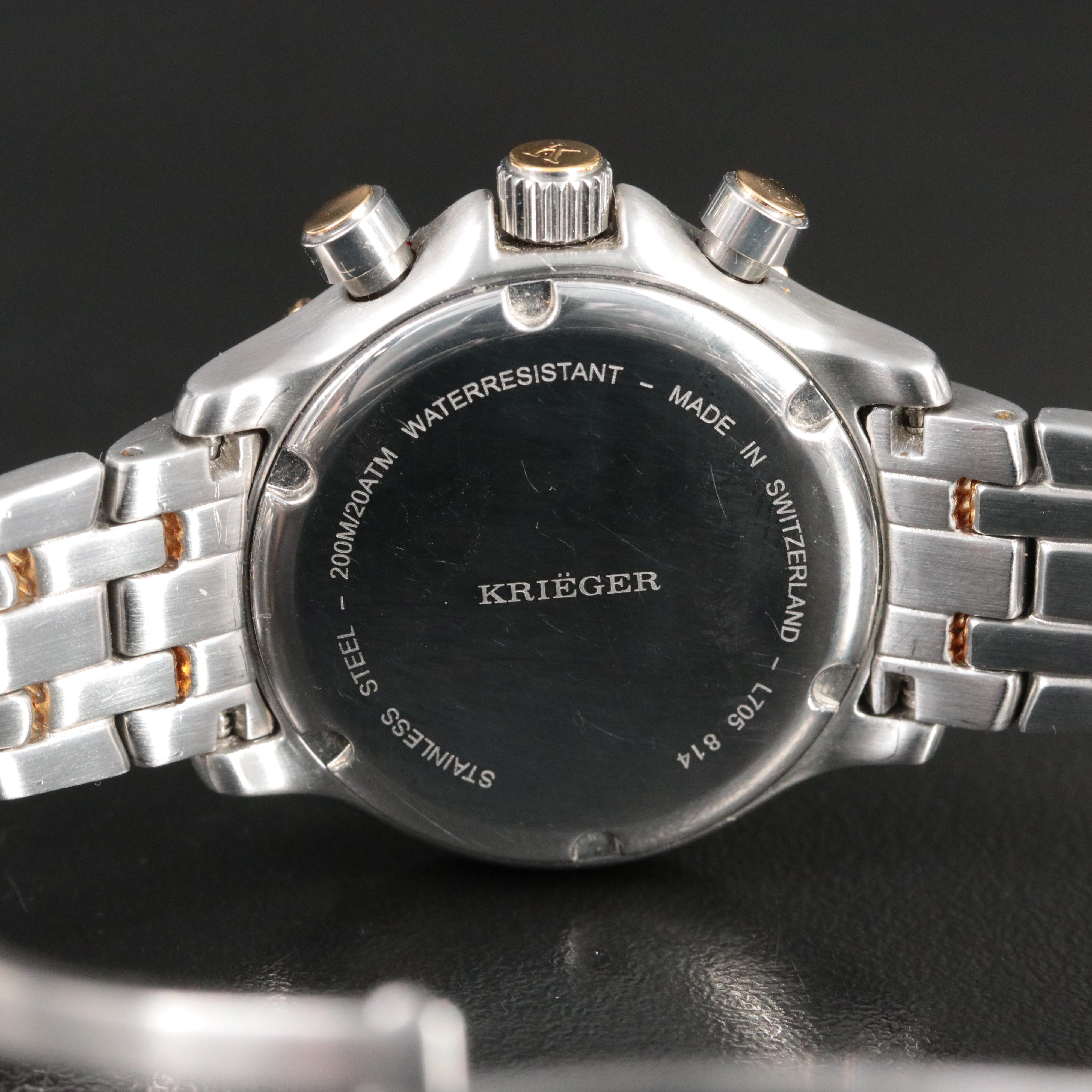 Krieger Velocite Mother-of-Pearl Diamond Dial Chrono Watch