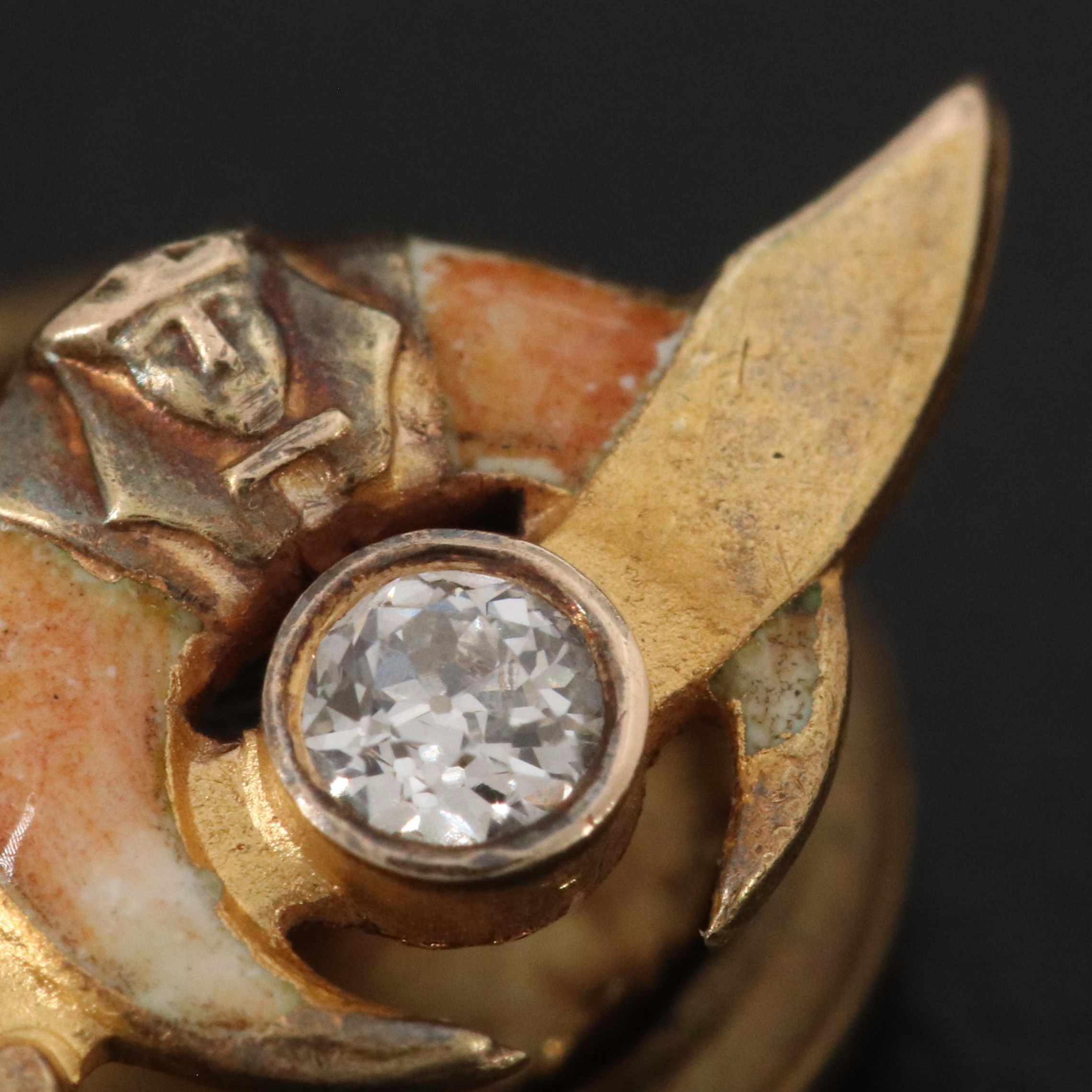 Riker Bros. 14K Diamond and Ruby Shriner and Masonic Lapel Pins