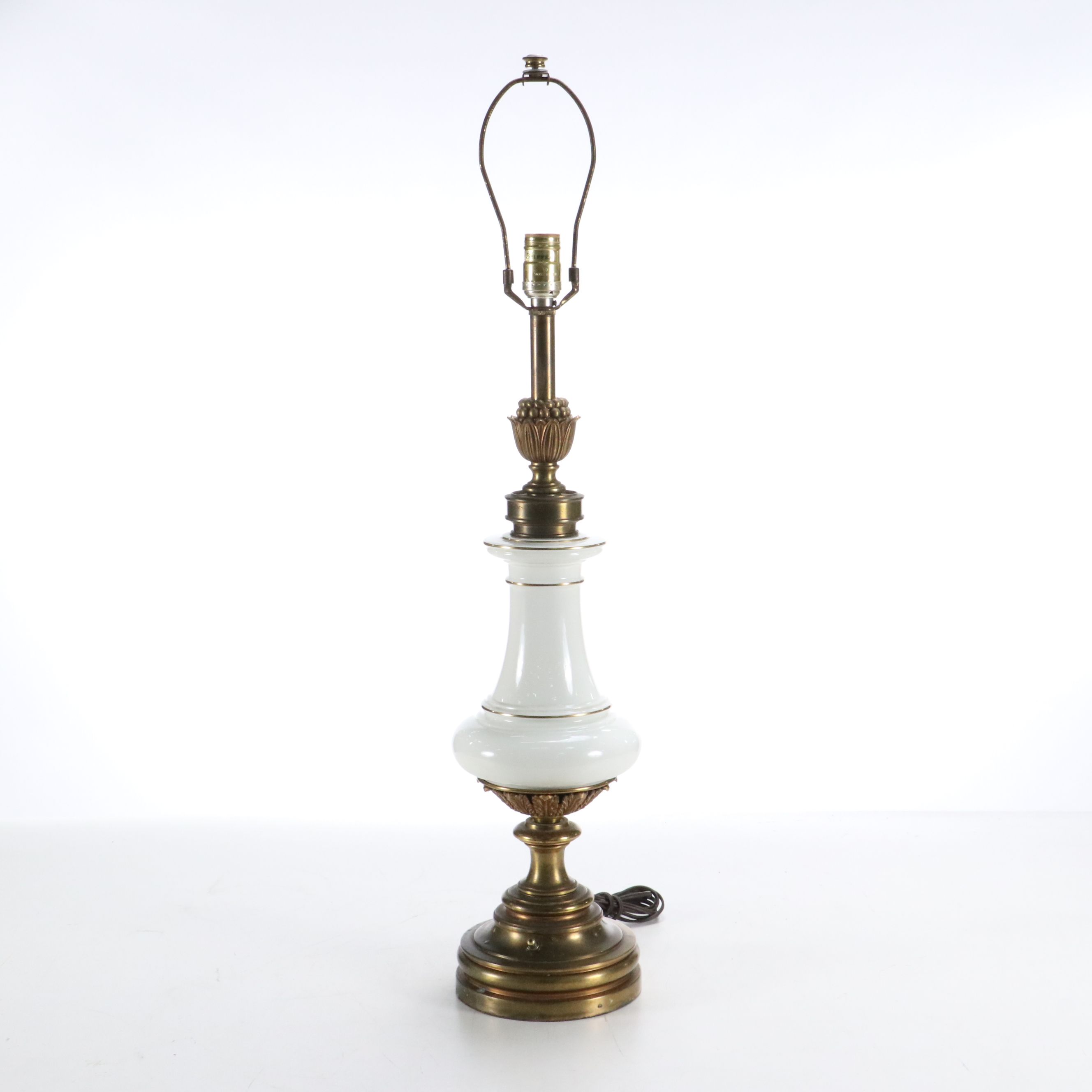 Pair of Stiffel Brass and Ceramic Table Lamps, Mid to Late 20th Century