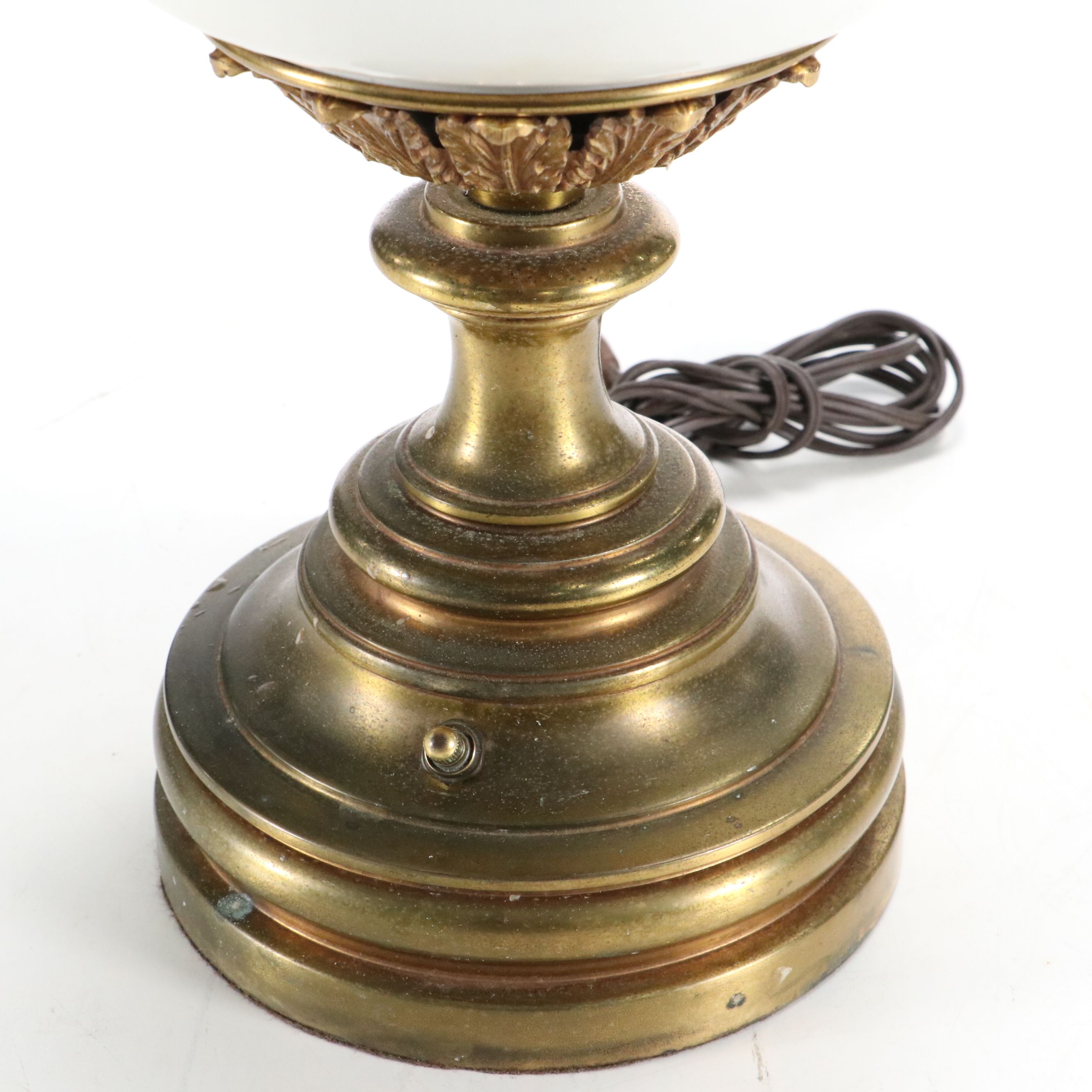 Pair of Stiffel Brass and Ceramic Table Lamps, Mid to Late 20th Century