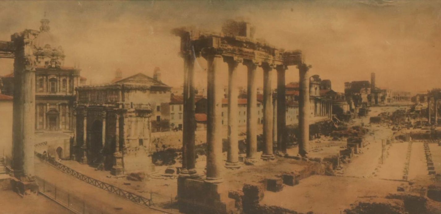 Hand Colored Photogravure of The Roman Forum on the Italian Grand Tour