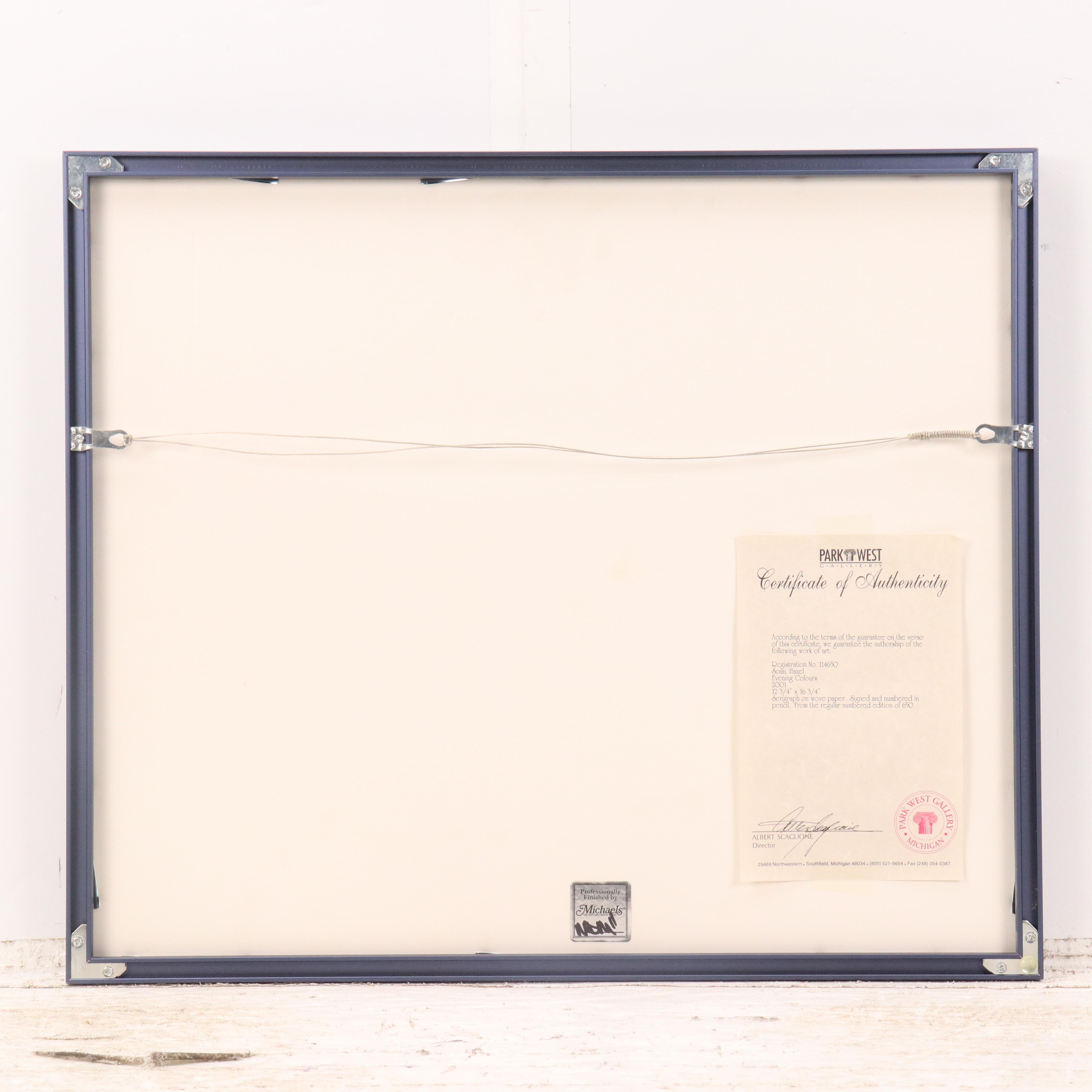 Hazel Soan Serigraph "Evening Colours," 2001