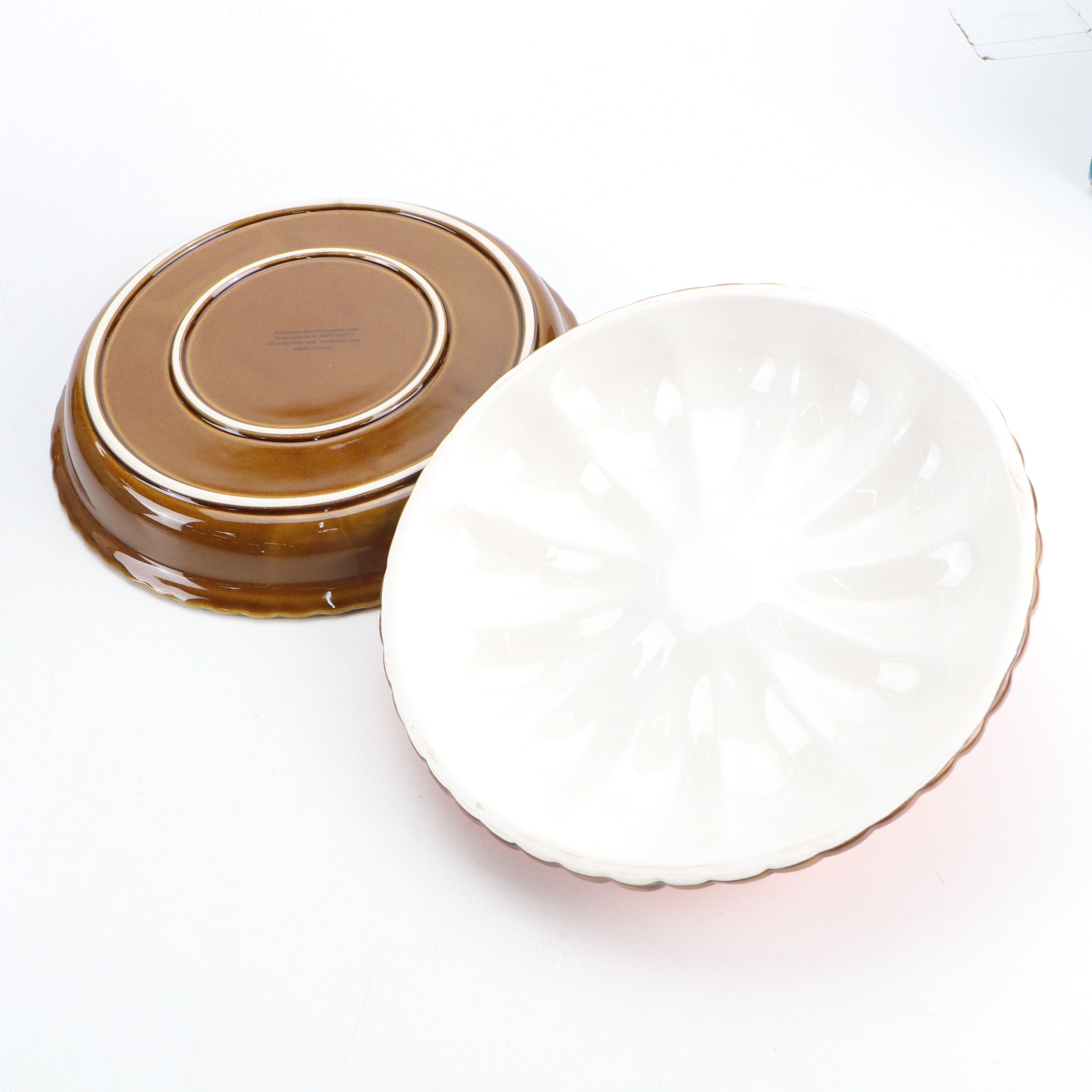 Ceramic Pumpkin and Apple Pie Shaped Serving Platters