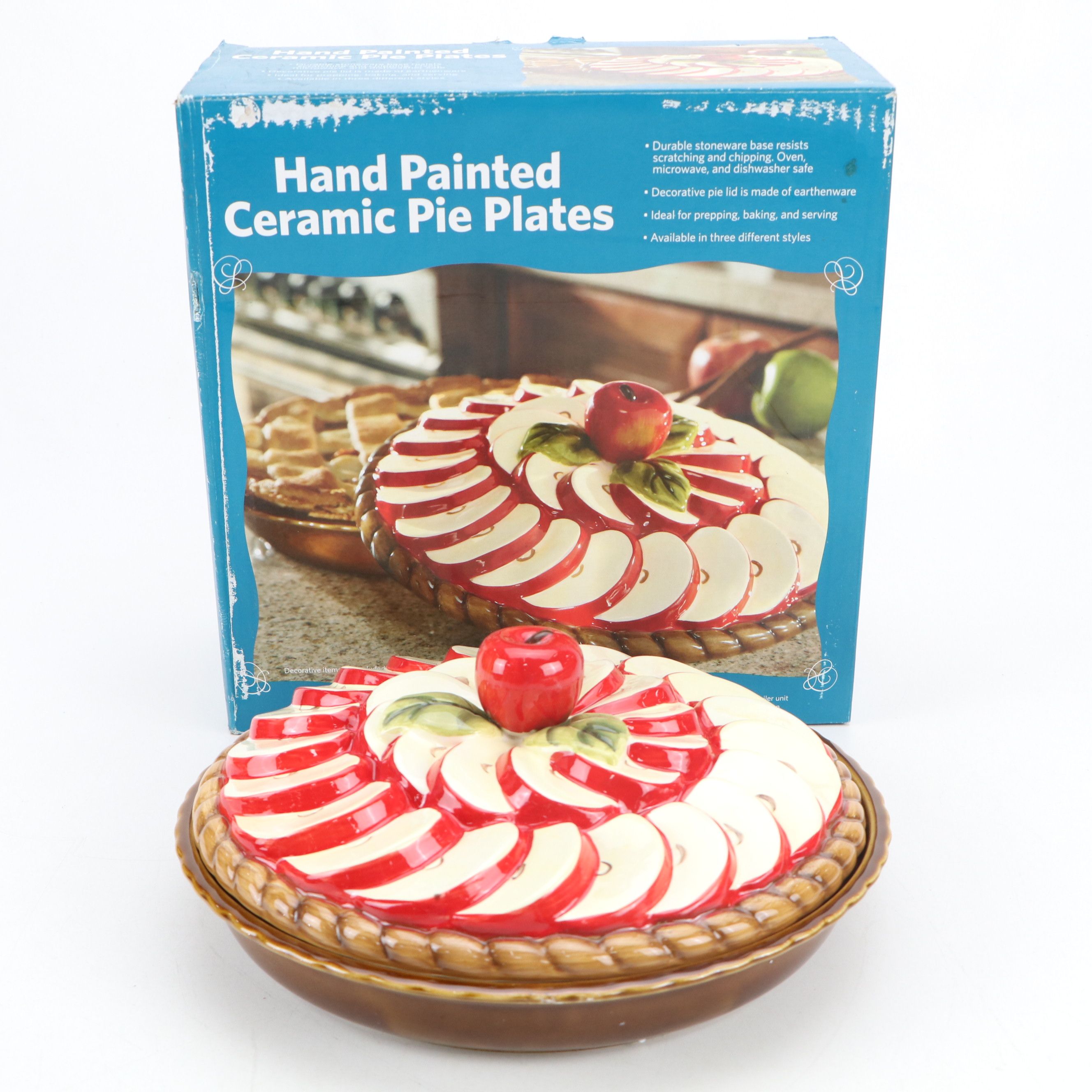 Ceramic Pumpkin and Apple Pie Shaped Serving Platters