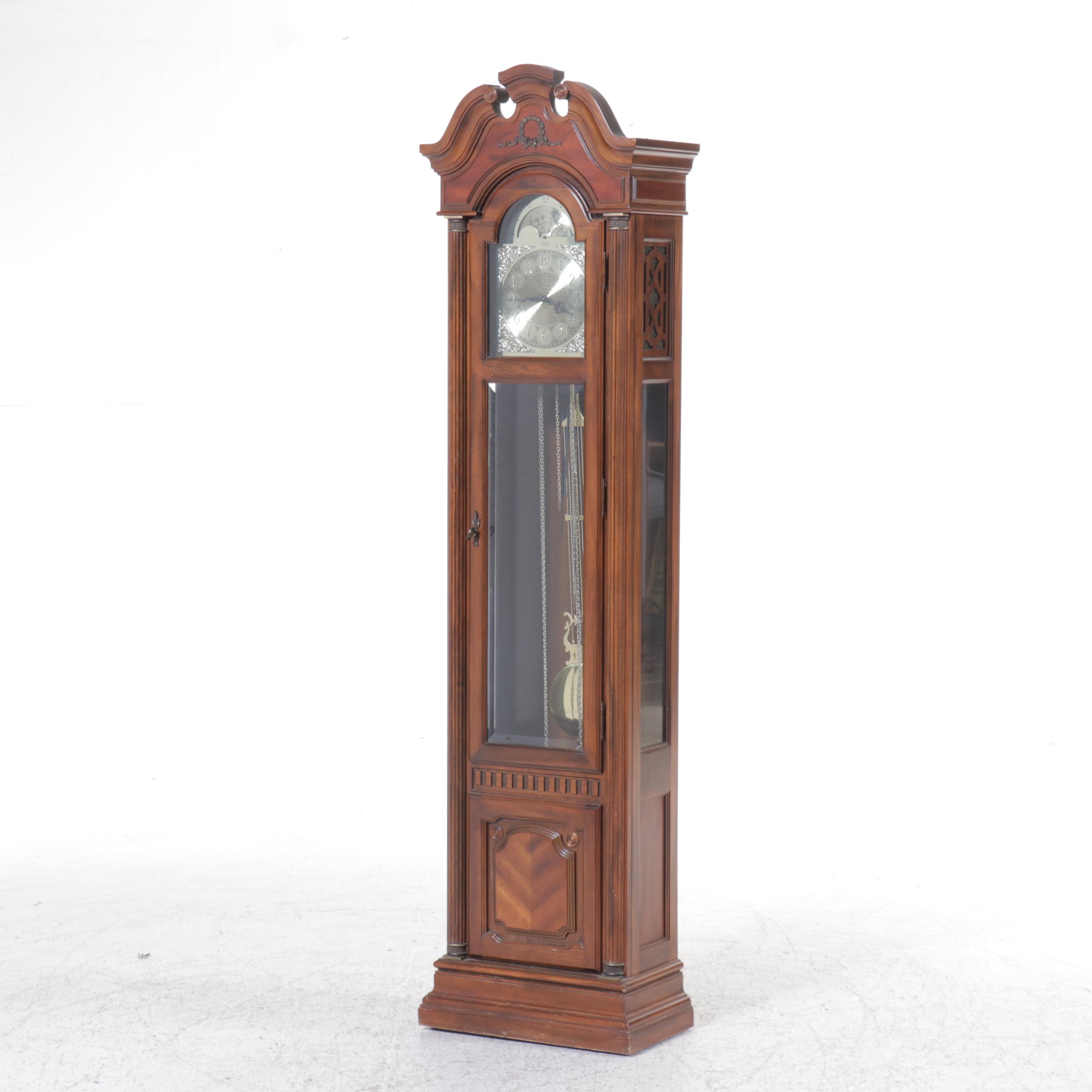 Pearl Carved Wood Grandfather Clock