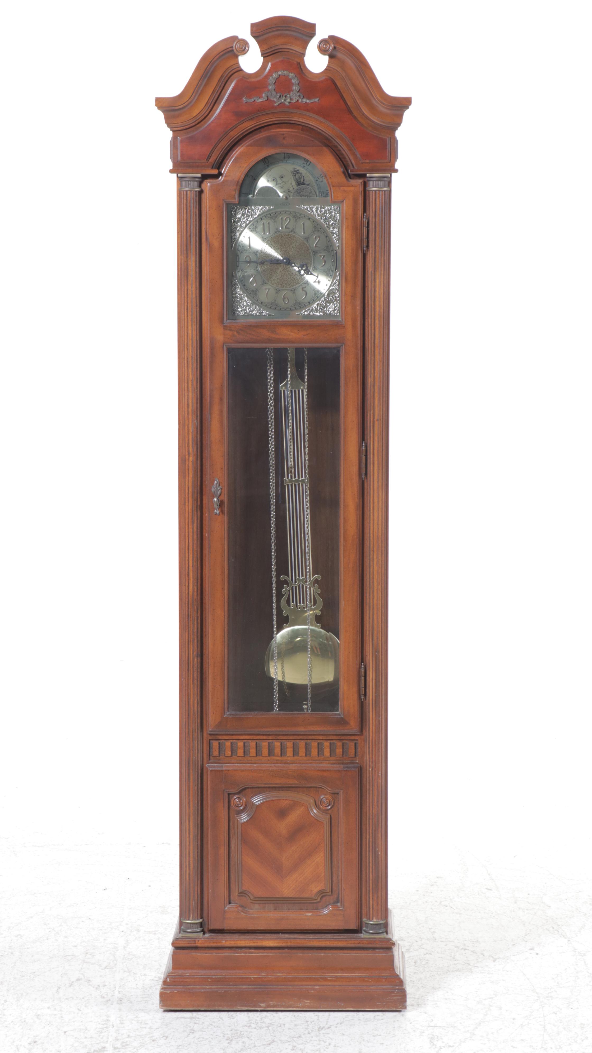 Pearl Carved Wood Grandfather Clock