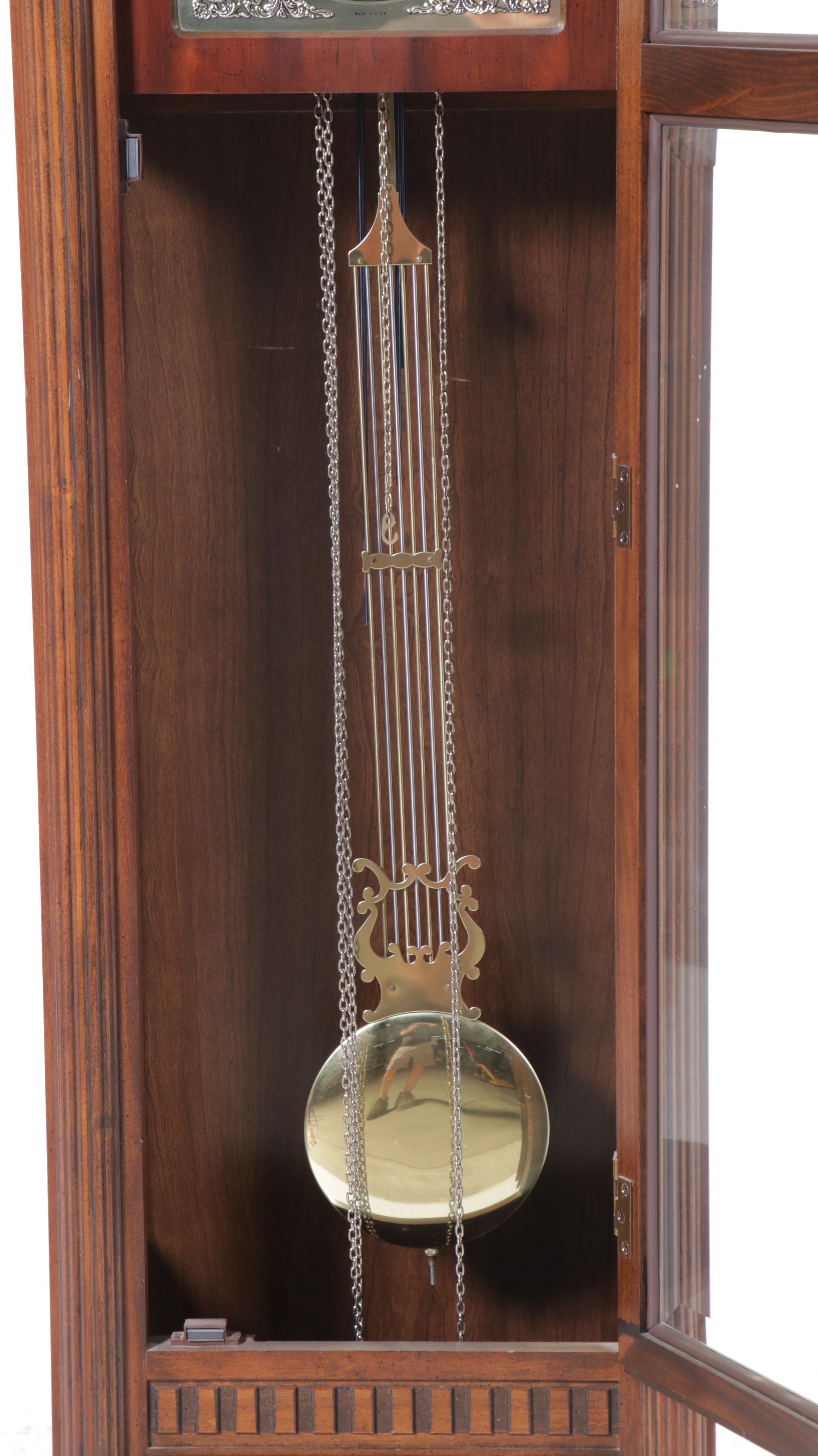 Pearl Carved Wood Grandfather Clock