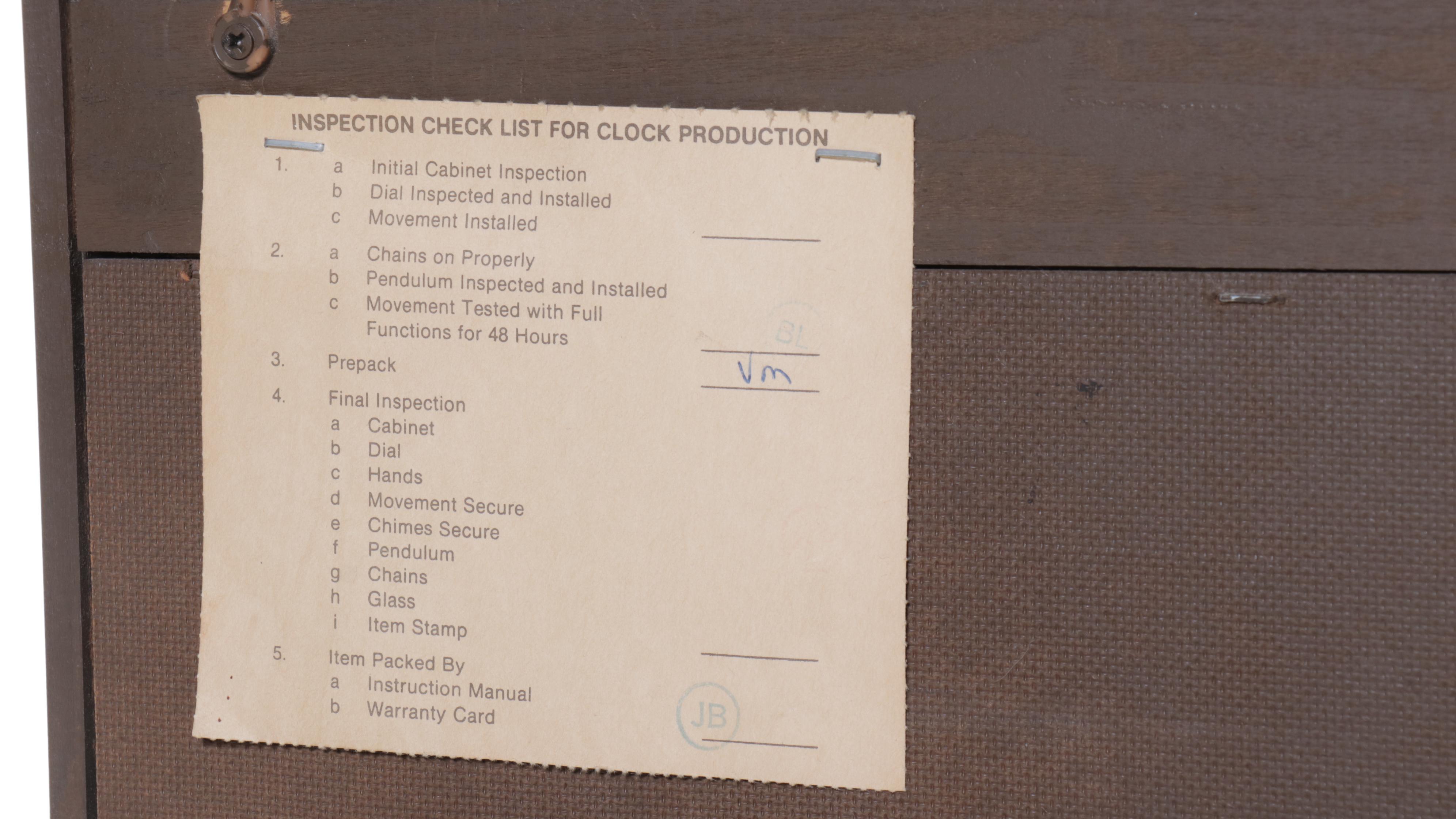 Pearl Carved Wood Grandfather Clock