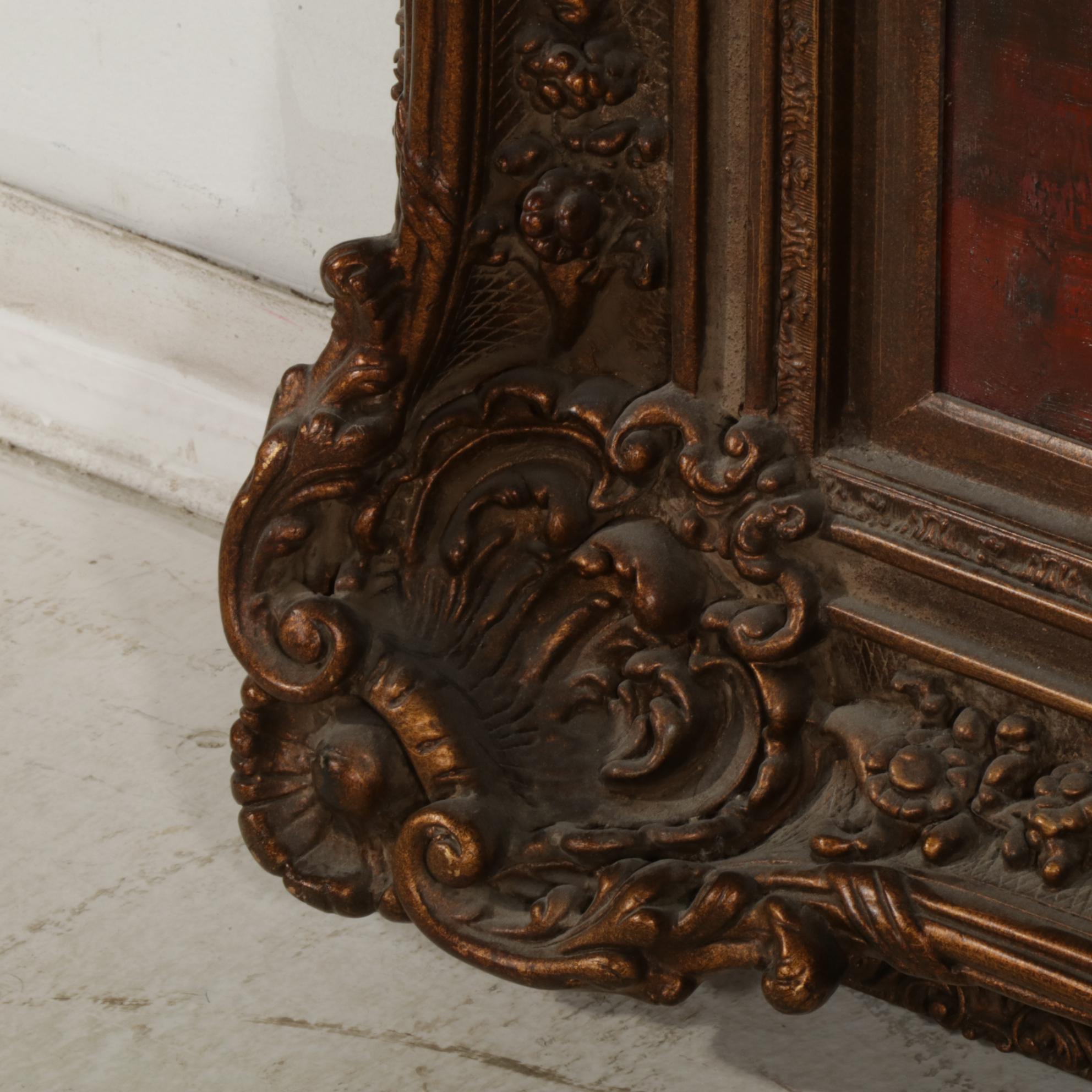 Oil Portrait of Pensive Woman with Violin, Late 20th to Early 21st Century