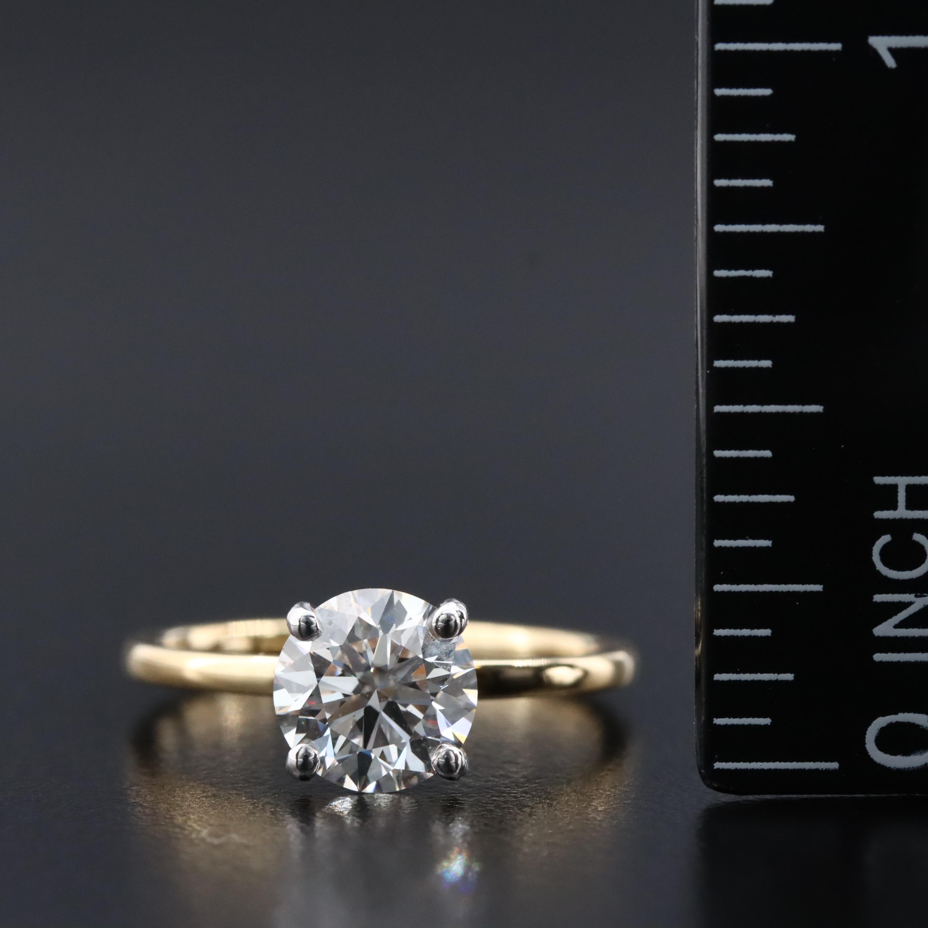 14K 1.44 CT Lab Grown Solitaire Diamond Ring with IGI Report