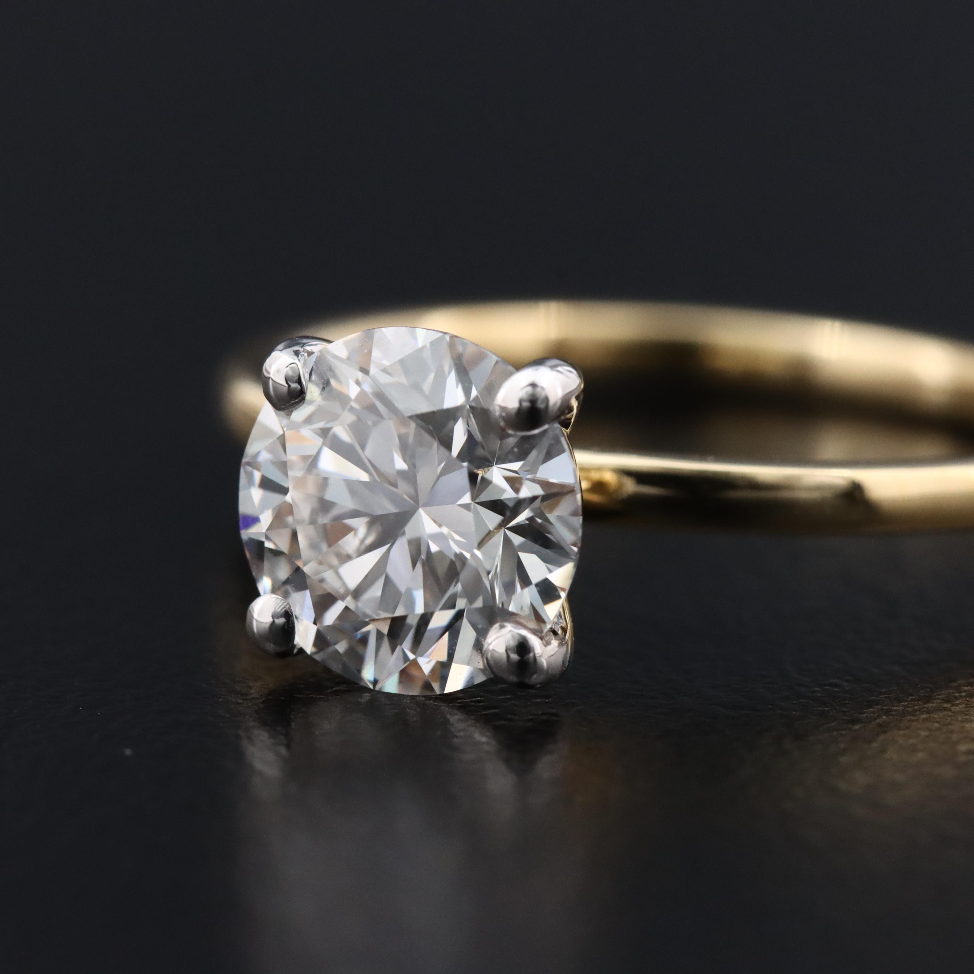 14K 1.44 CT Lab Grown Solitaire Diamond Ring with IGI Report