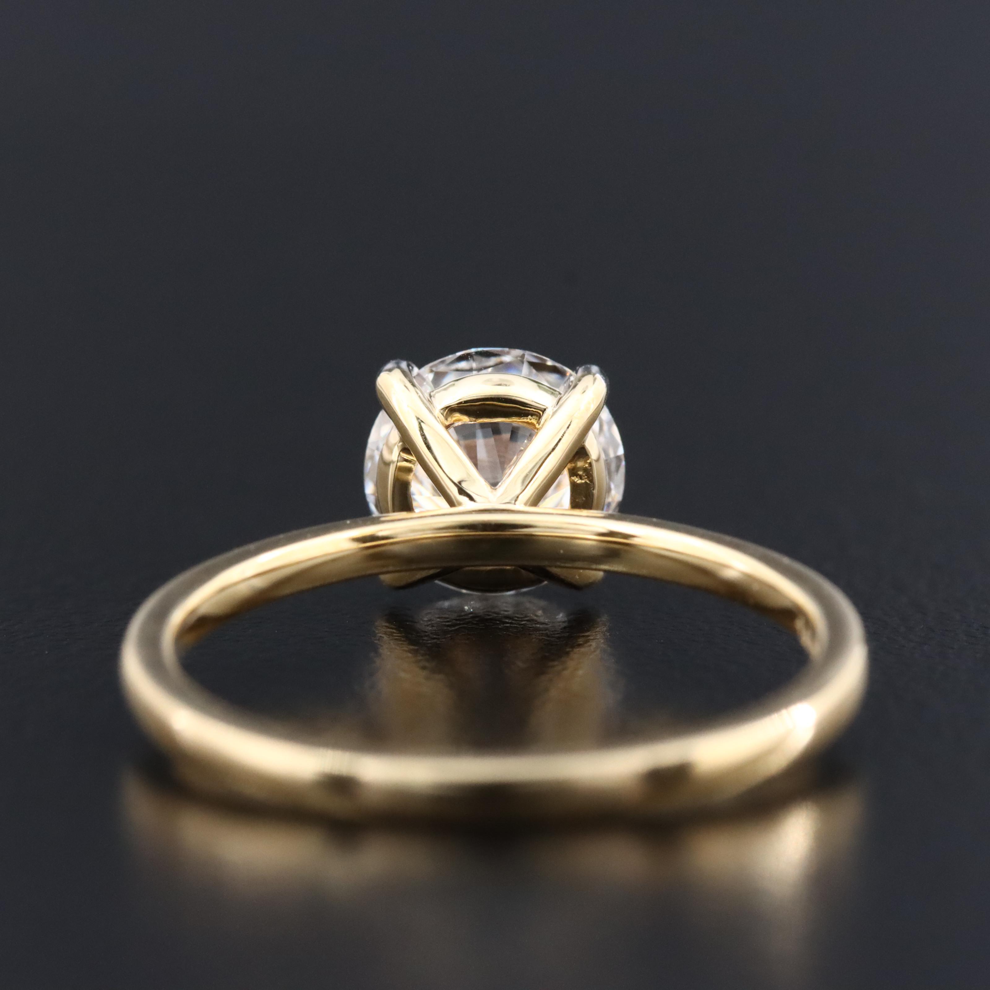 14K 1.44 CT Lab Grown Solitaire Diamond Ring with IGI Report