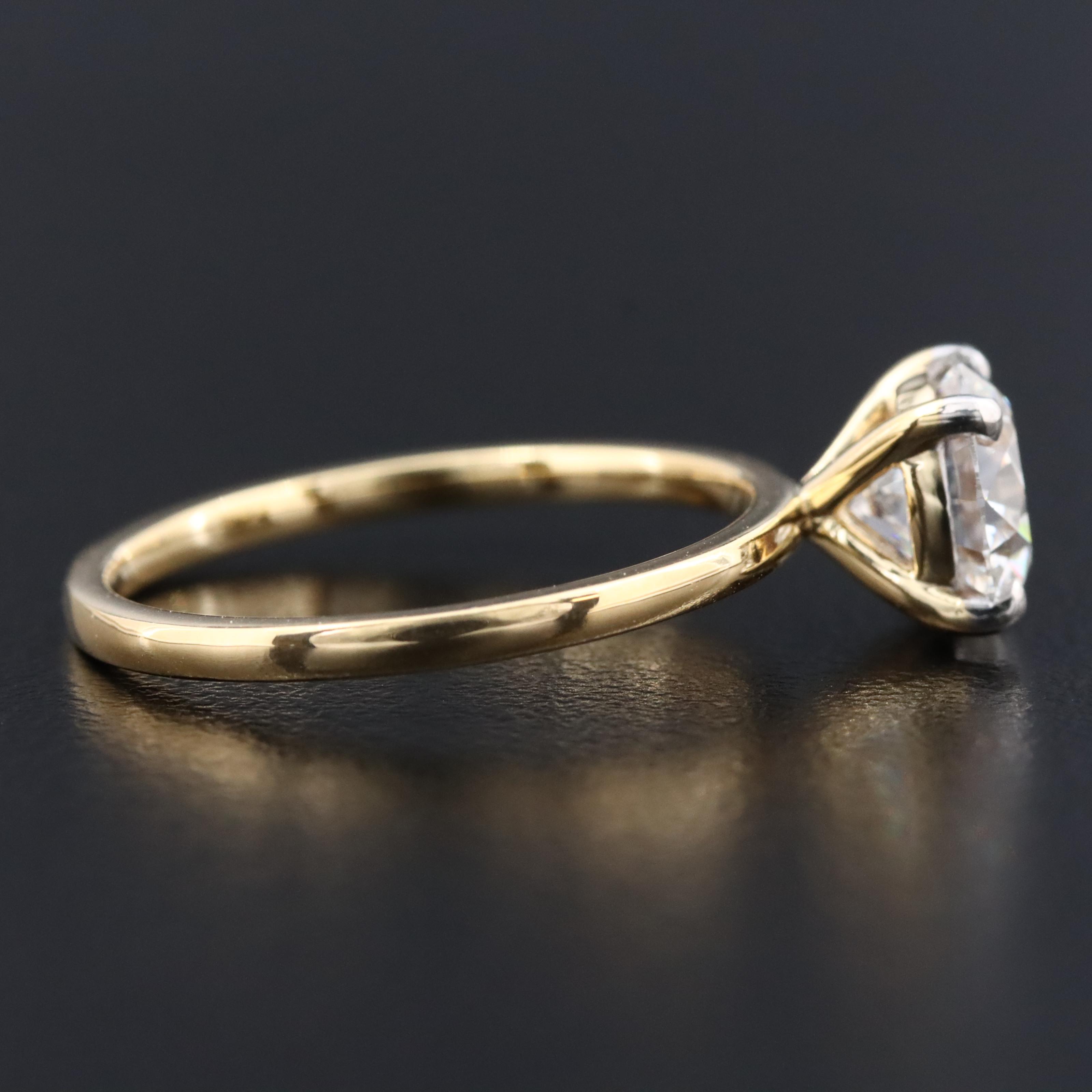 14K 1.44 CT Lab Grown Solitaire Diamond Ring with IGI Report