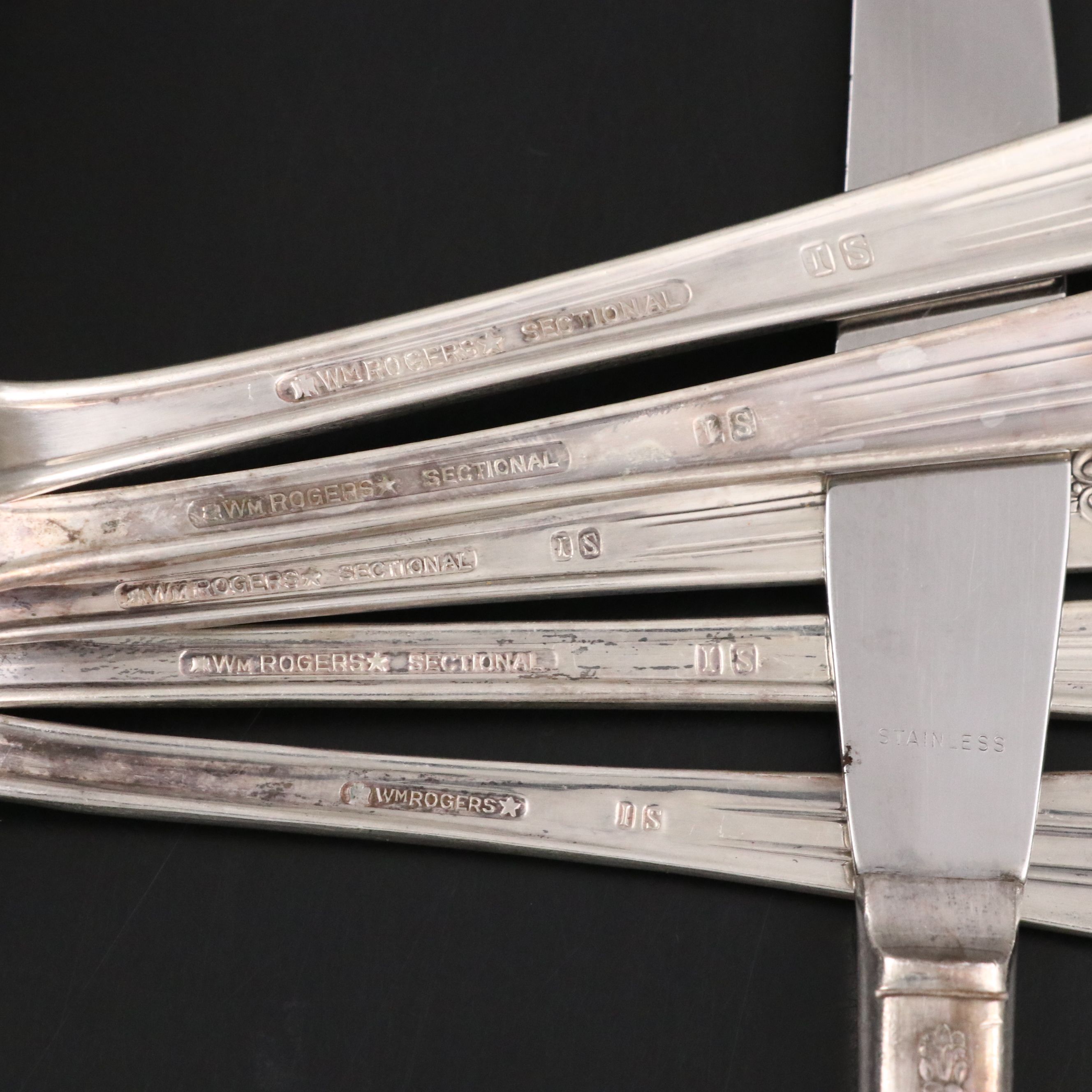 Wm. Rogers Art Deco Style "Imperial" Silver Plate Flatware with Chest