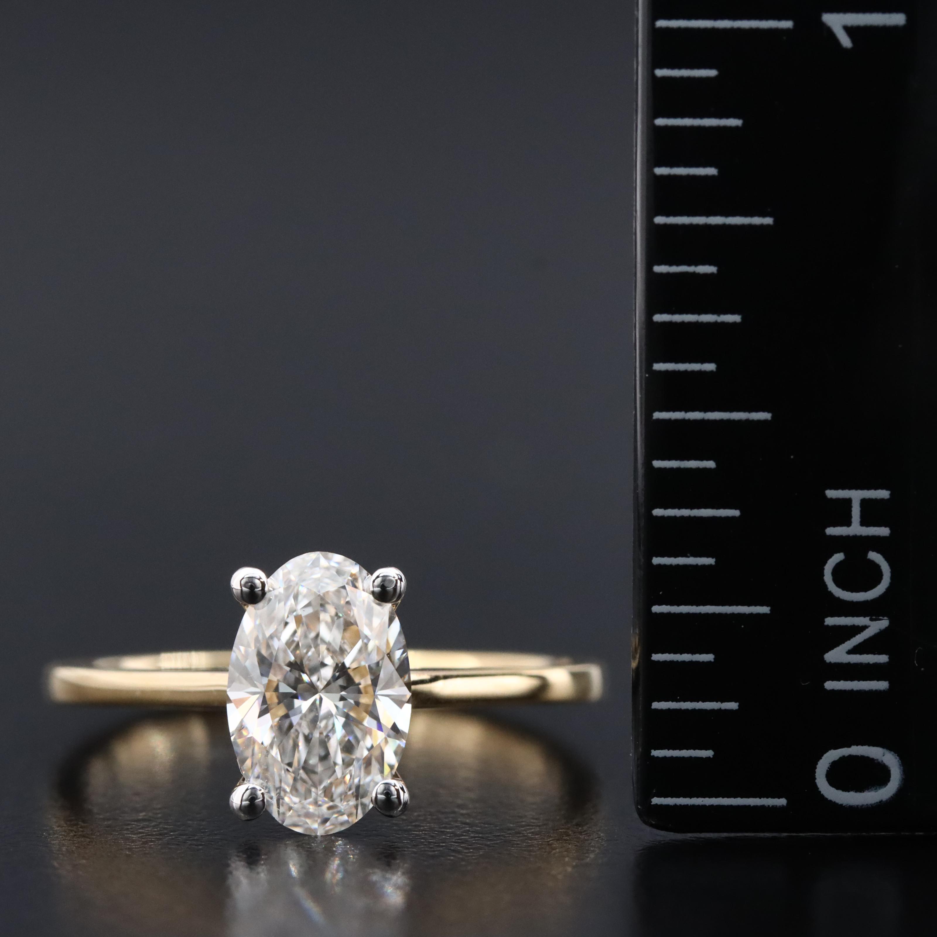 14K 1.30 CT Lab Grown Diamond Solitaire Ring with IGI Report