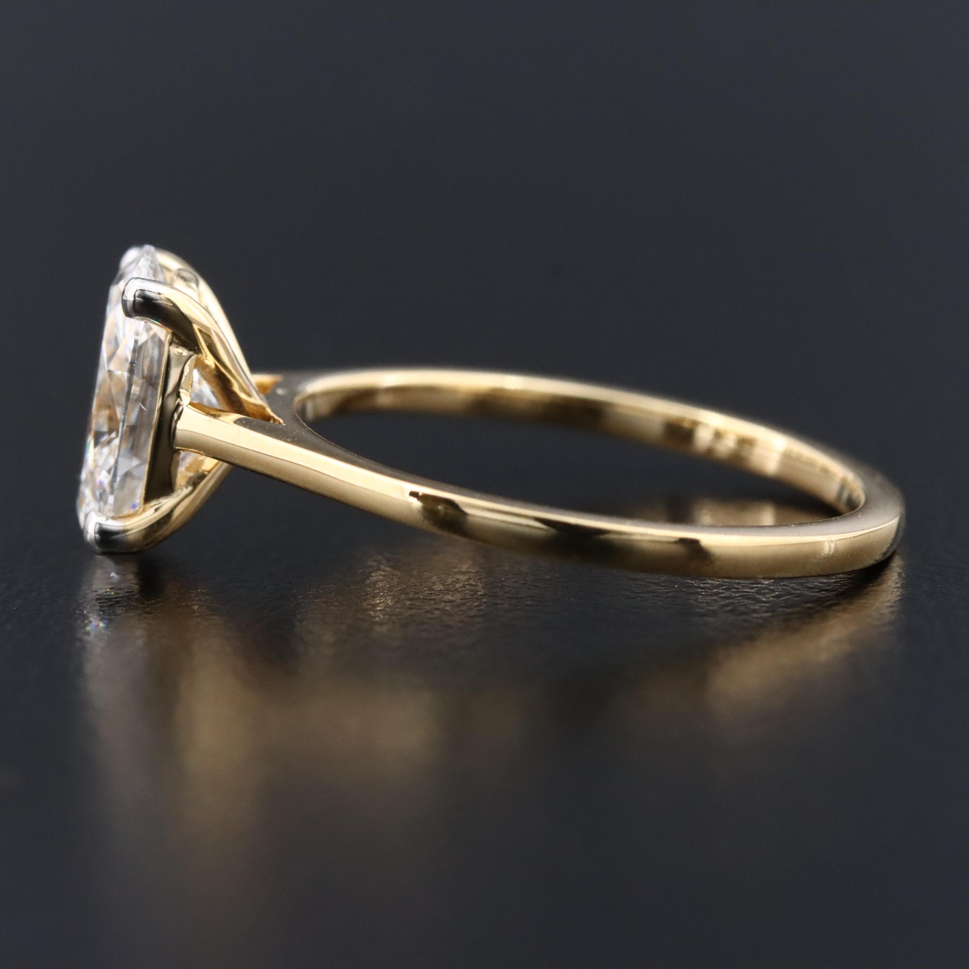 14K 1.30 CT Lab Grown Diamond Solitaire Ring with IGI Report