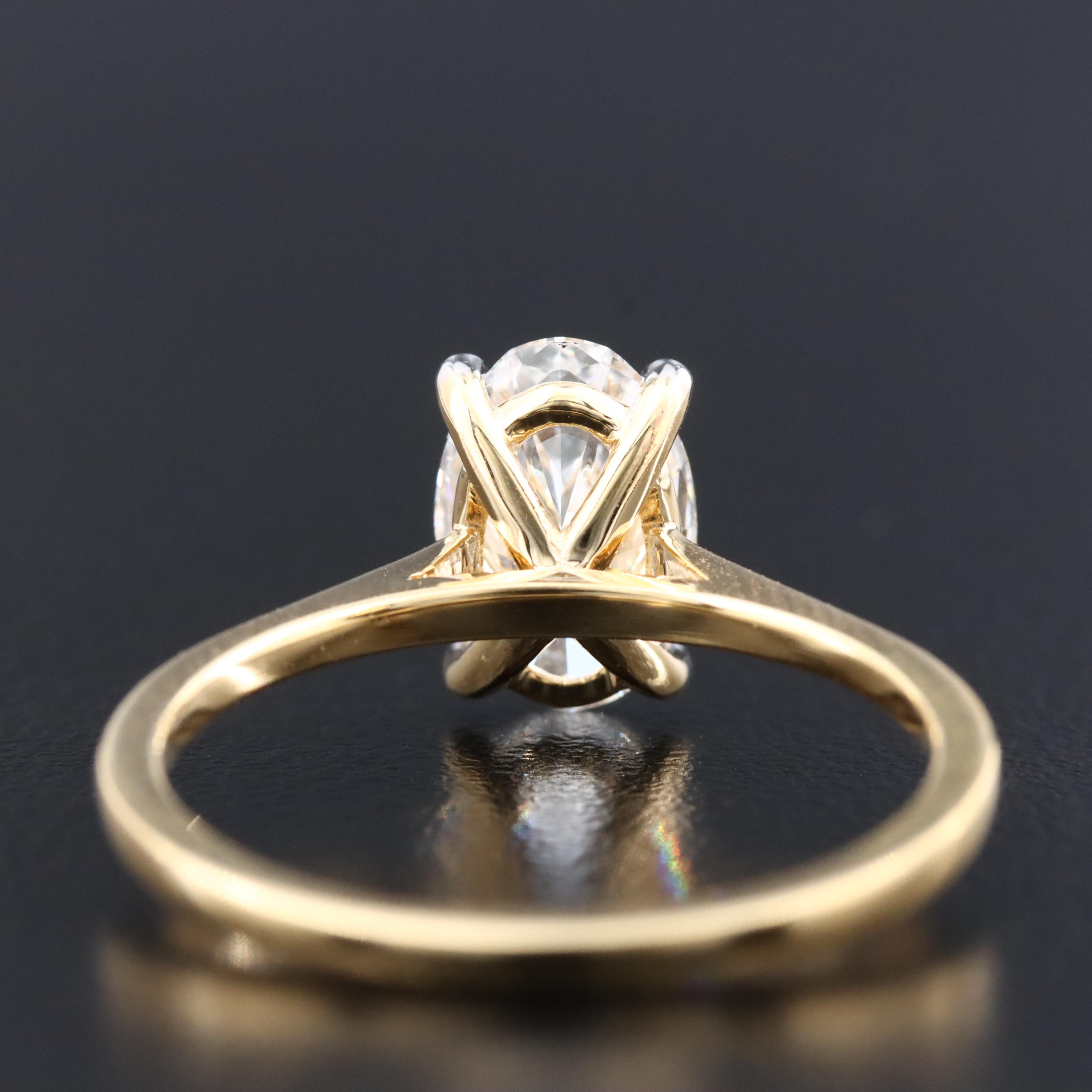 14K 1.30 CT Lab Grown Diamond Solitaire Ring with IGI Report