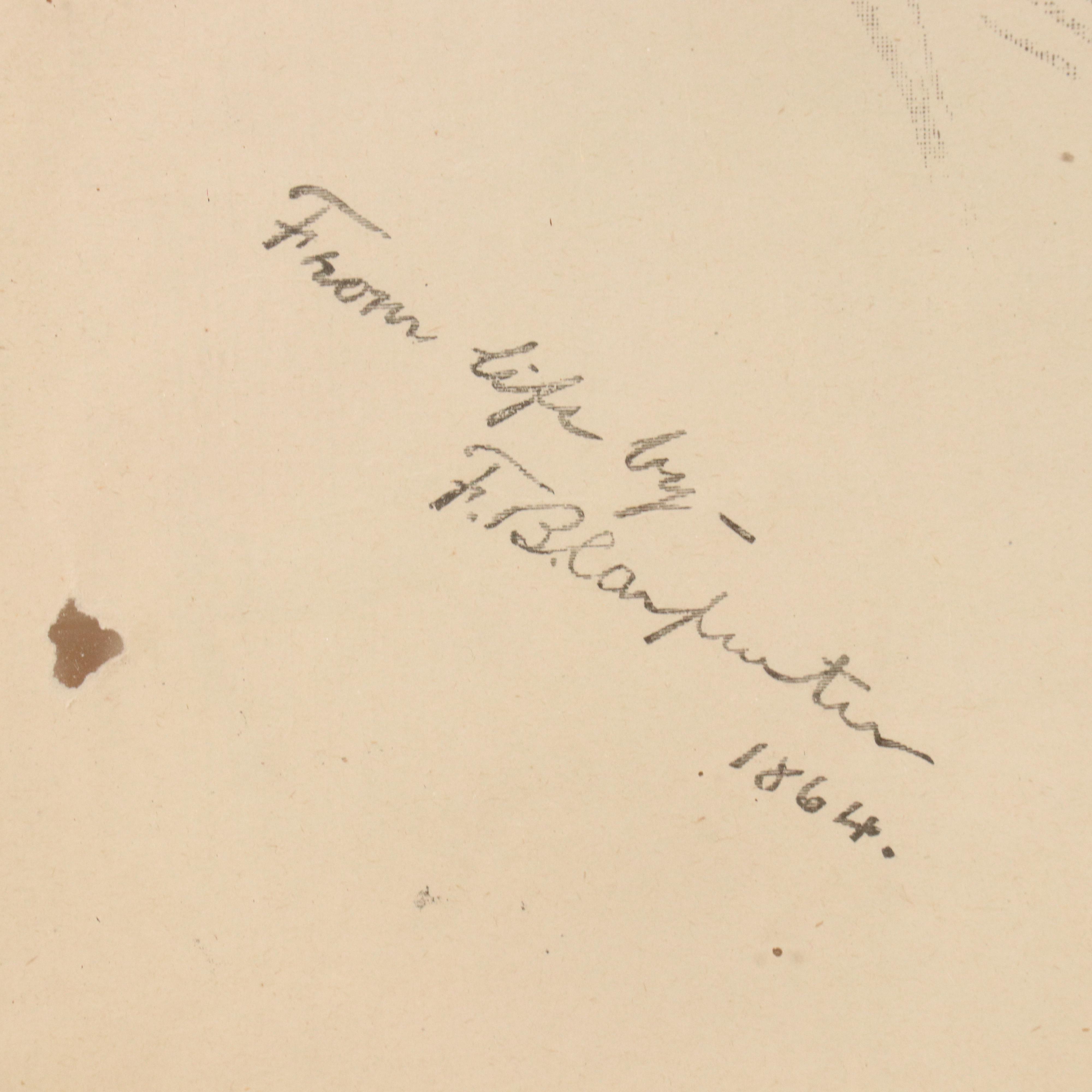 Stipple Engraving "Abraham Lincoln" Portrait After Francis Bicknell Carpenter