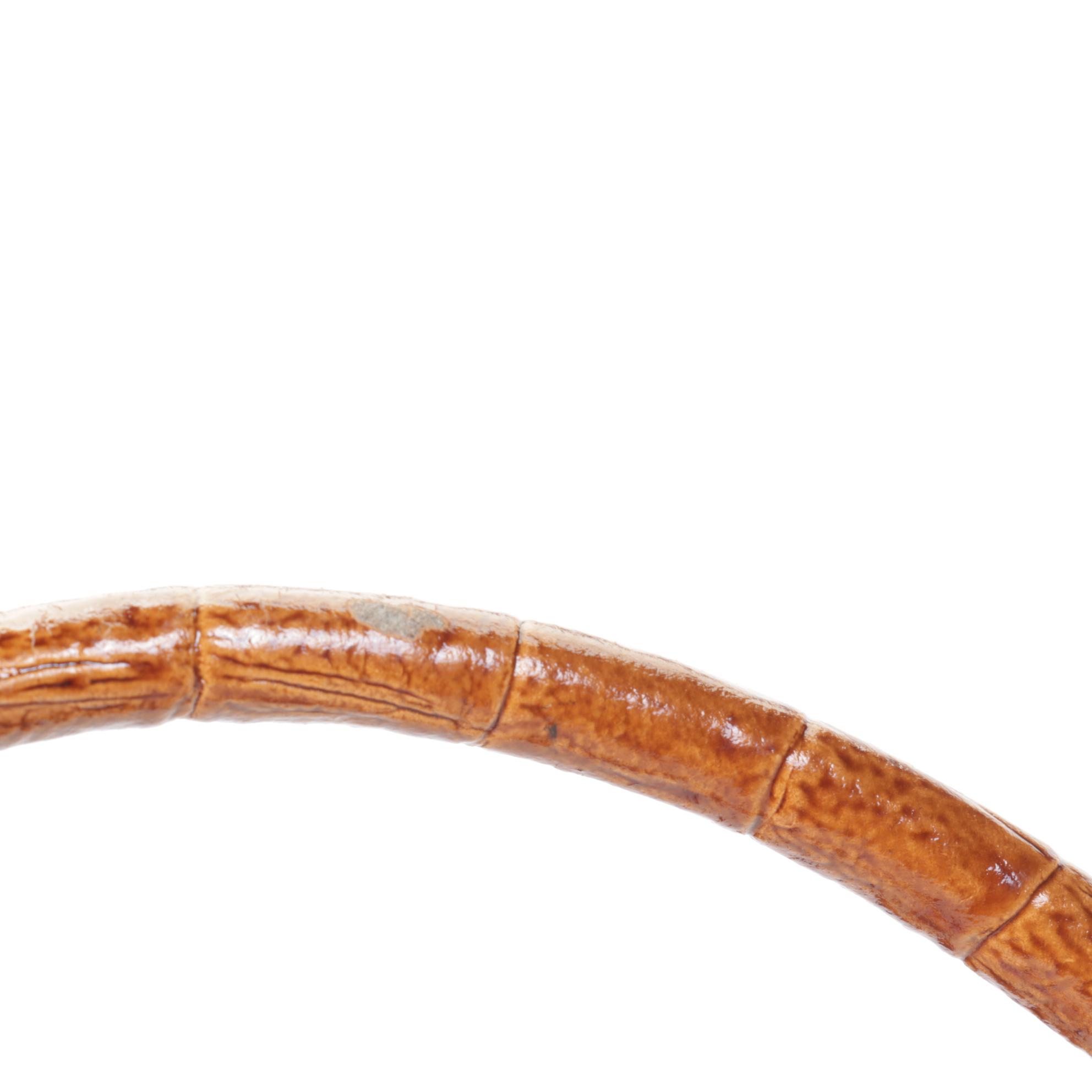 Croc Embossed Brown Leather Shoulder Bag with Gold PVC Tote by Devi Kroell