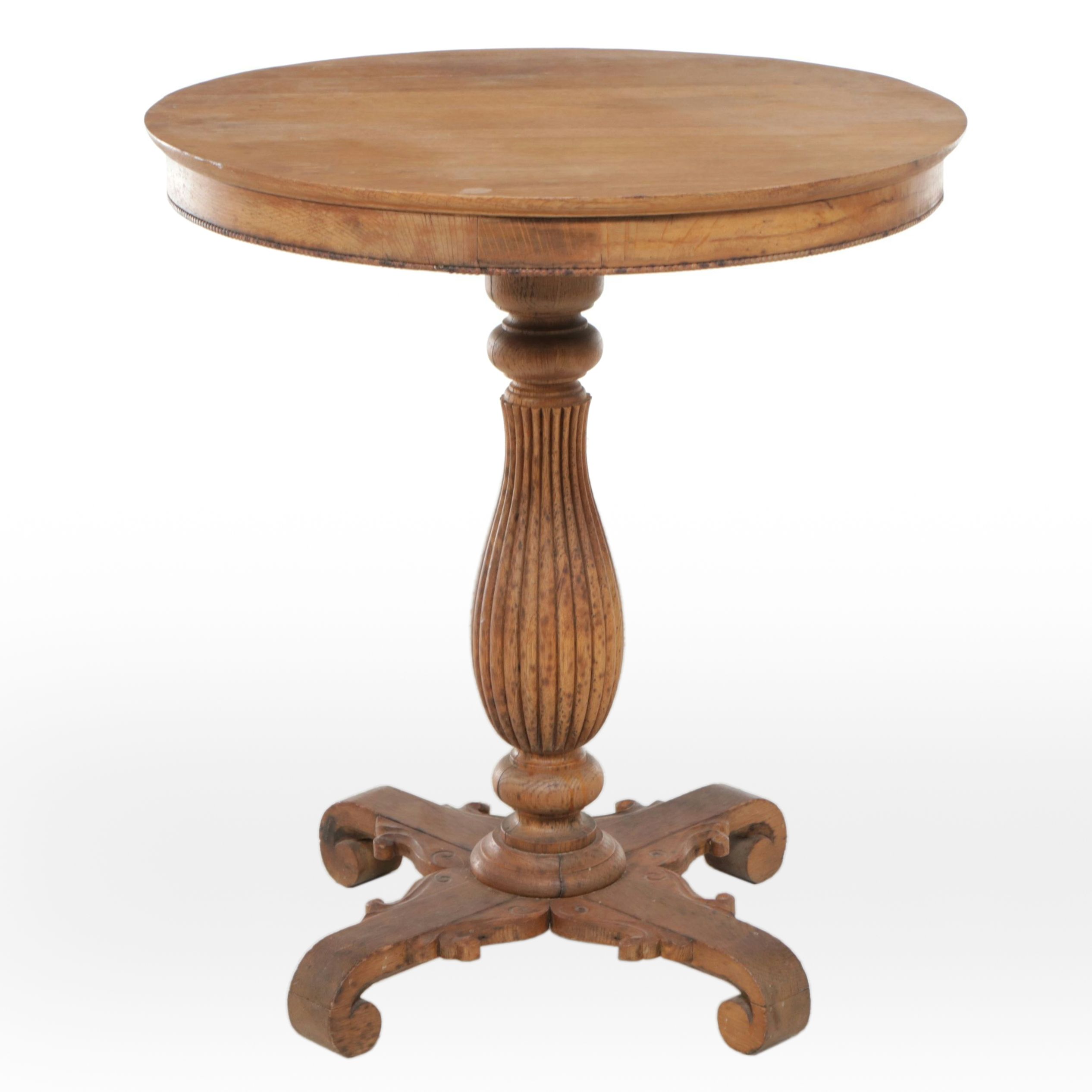 Empire Style Oak Center Table, 19th Century