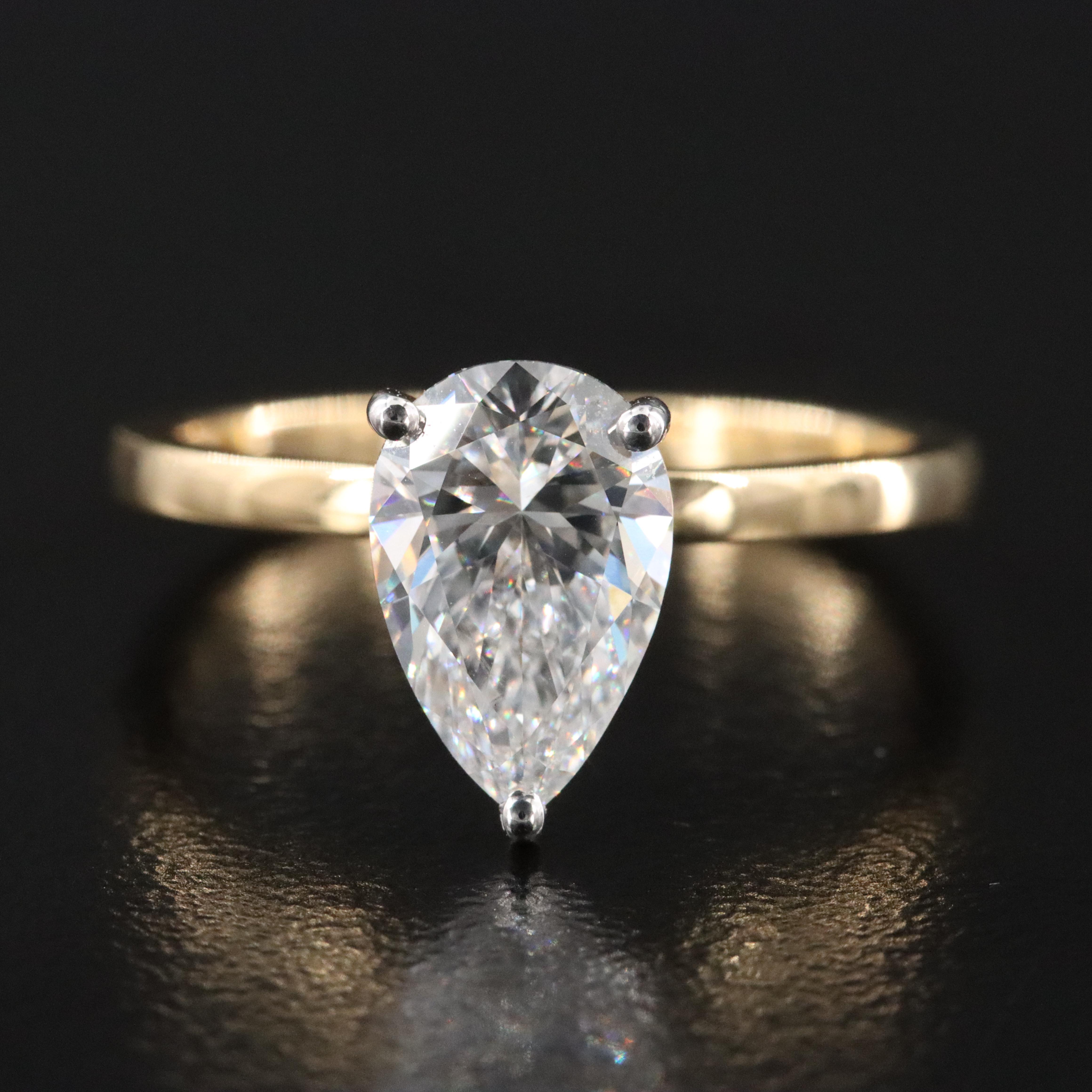 14K 1.45 CT Lab Grown Diamond Solitaire Ring with IGI Report