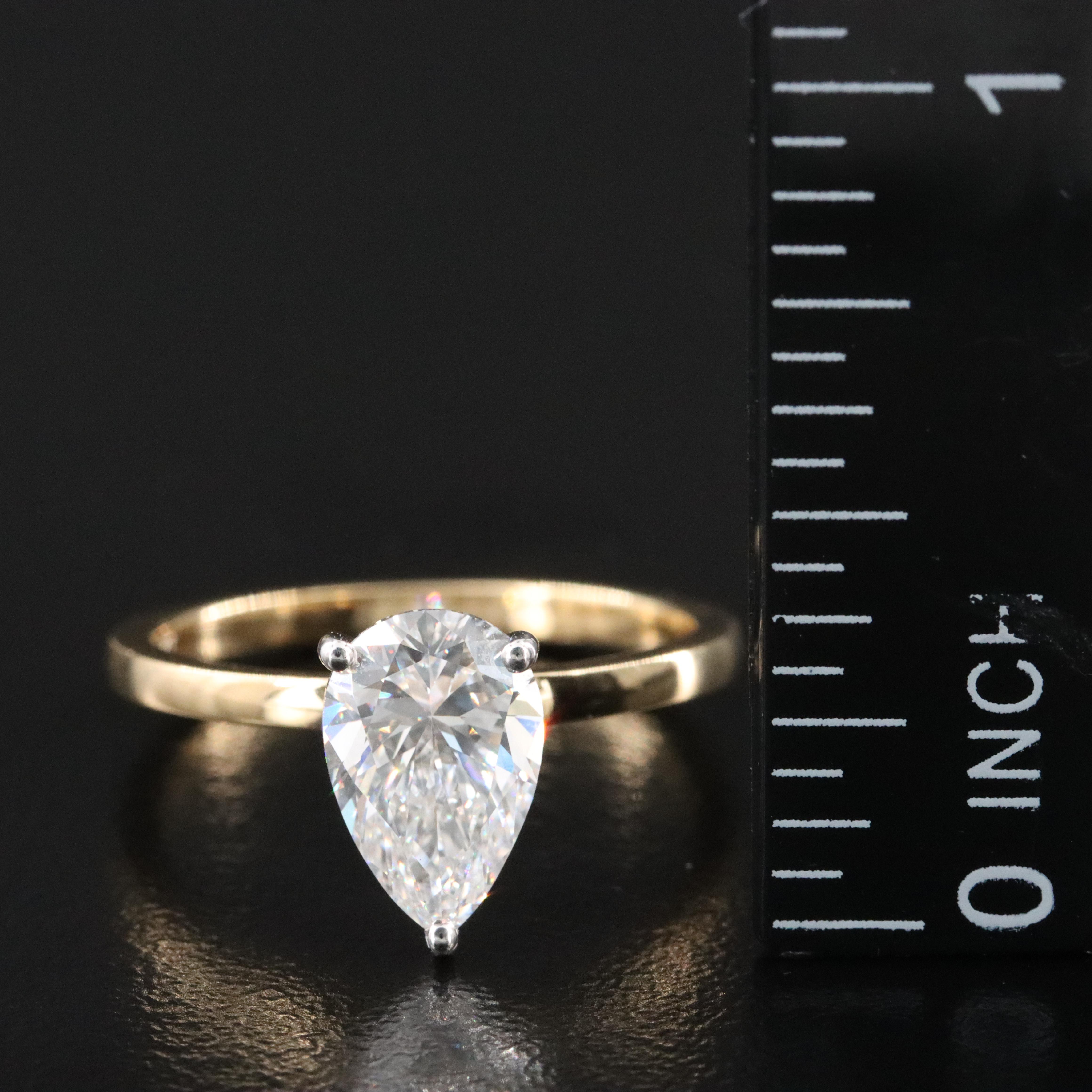 14K 1.45 CT Lab Grown Diamond Solitaire Ring with IGI Report