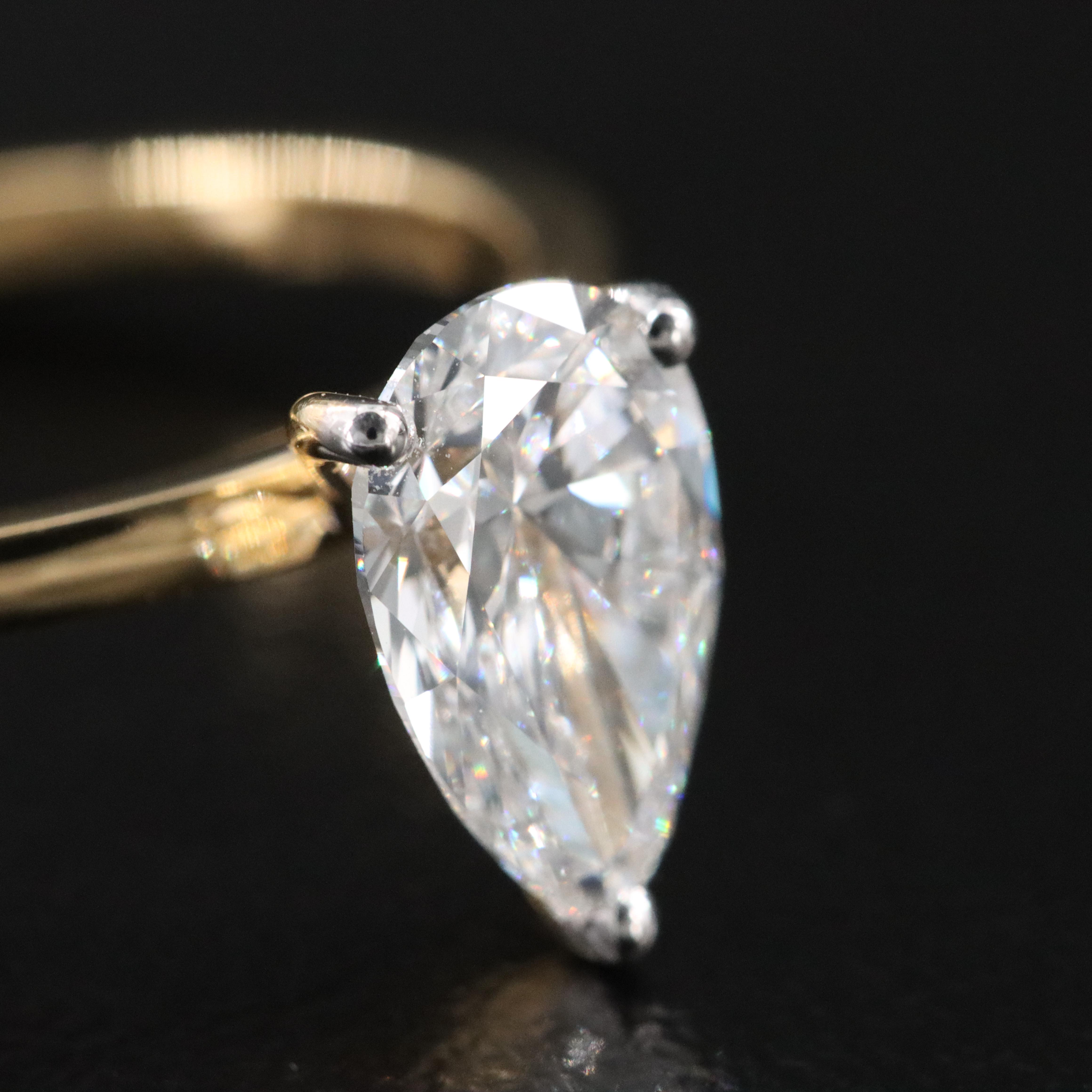 14K 1.45 CT Lab Grown Diamond Solitaire Ring with IGI Report