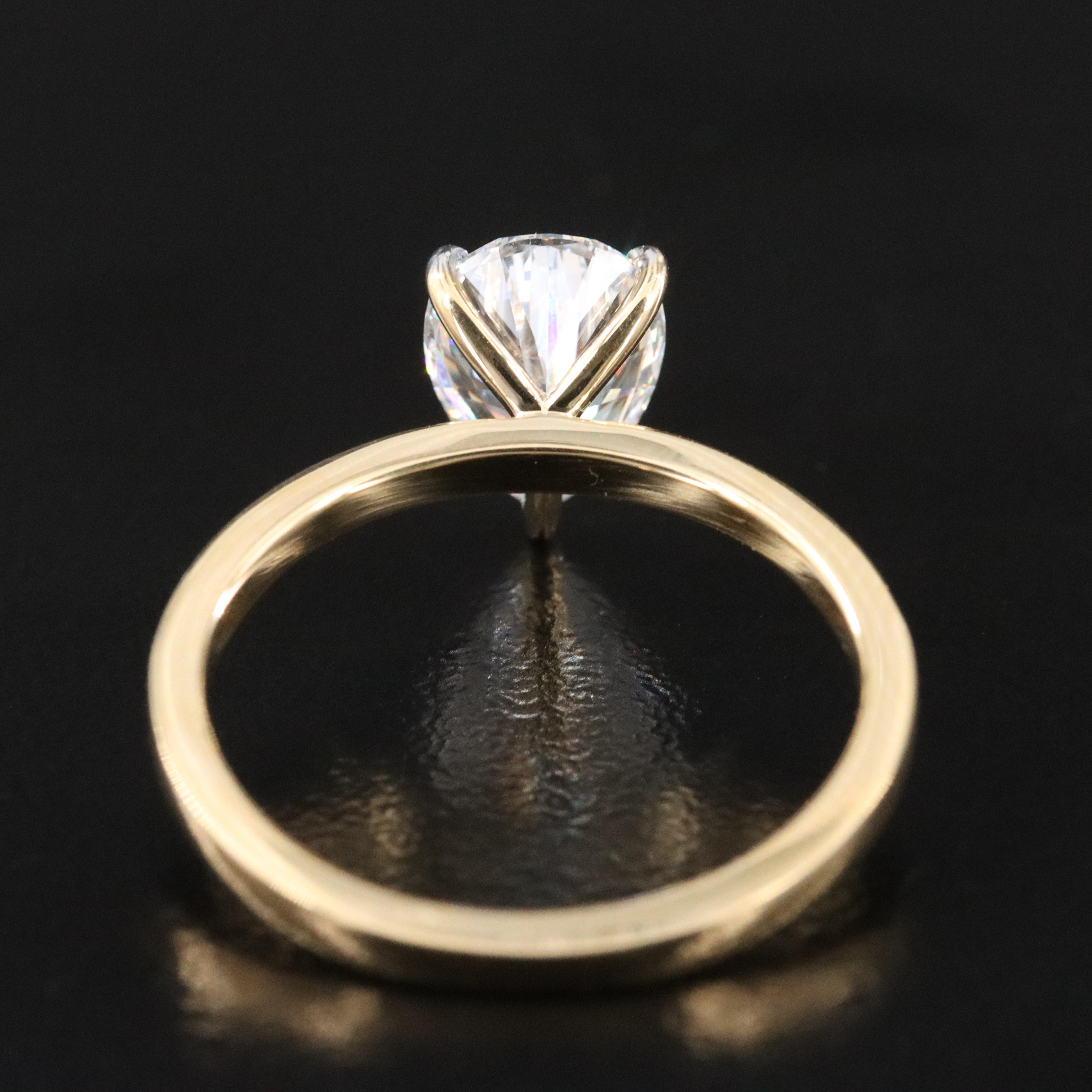 14K 1.45 CT Lab Grown Diamond Solitaire Ring with IGI Report