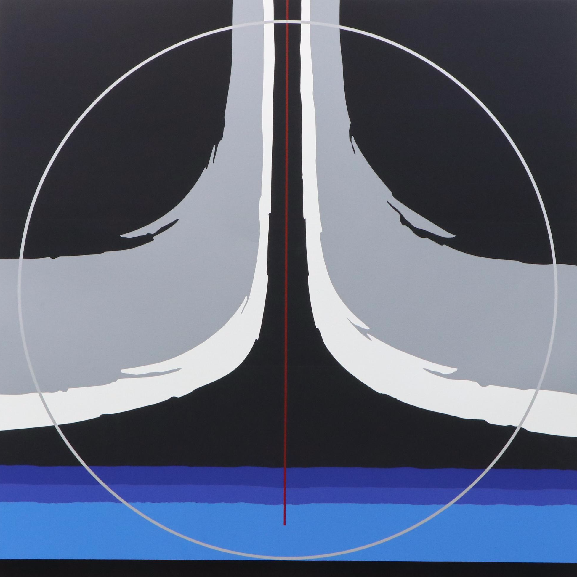 Thomas Whelan Benton Abstract Serigraph "Earthline Red," 1981