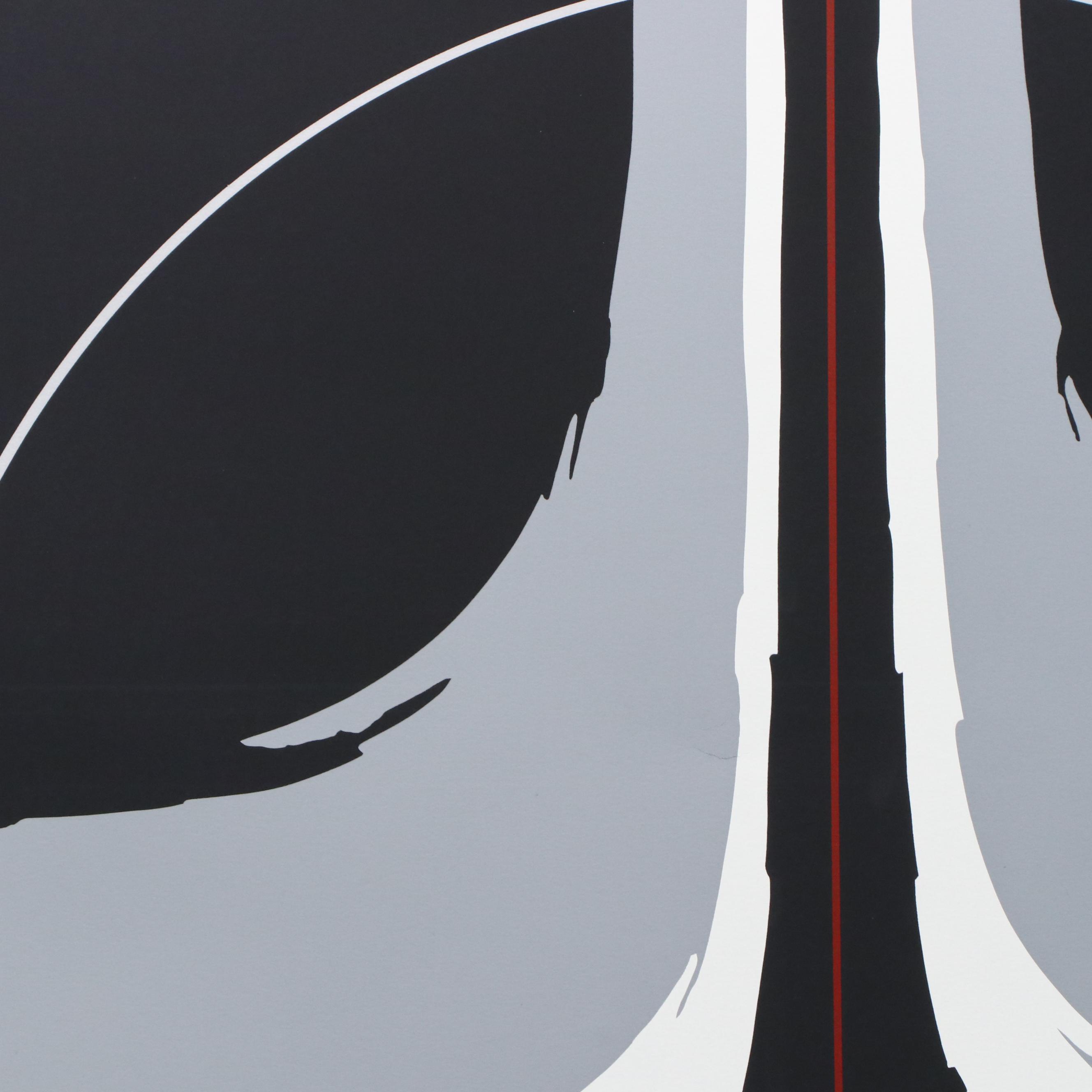 Thomas Whelan Benton Abstract Serigraph "Earthline Red," 1981