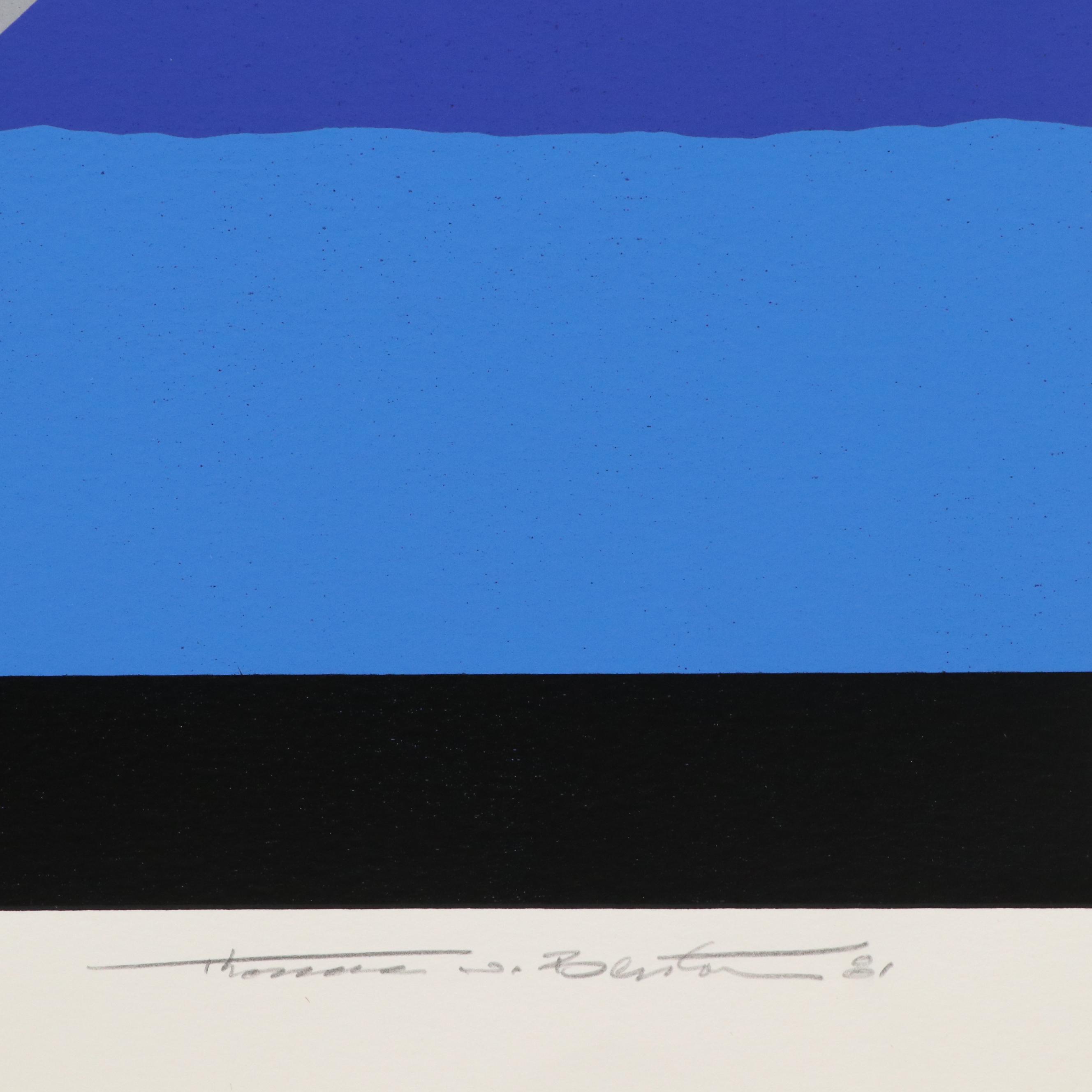 Thomas Whelan Benton Abstract Serigraph "Earthline Red," 1981