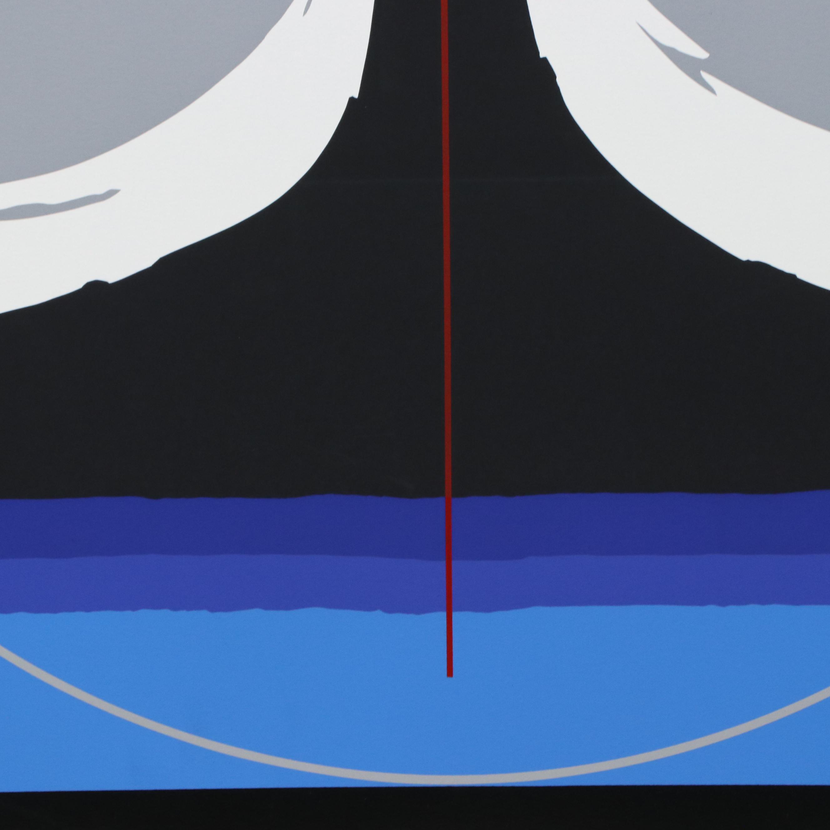 Thomas Whelan Benton Abstract Serigraph "Earthline Red," 1981