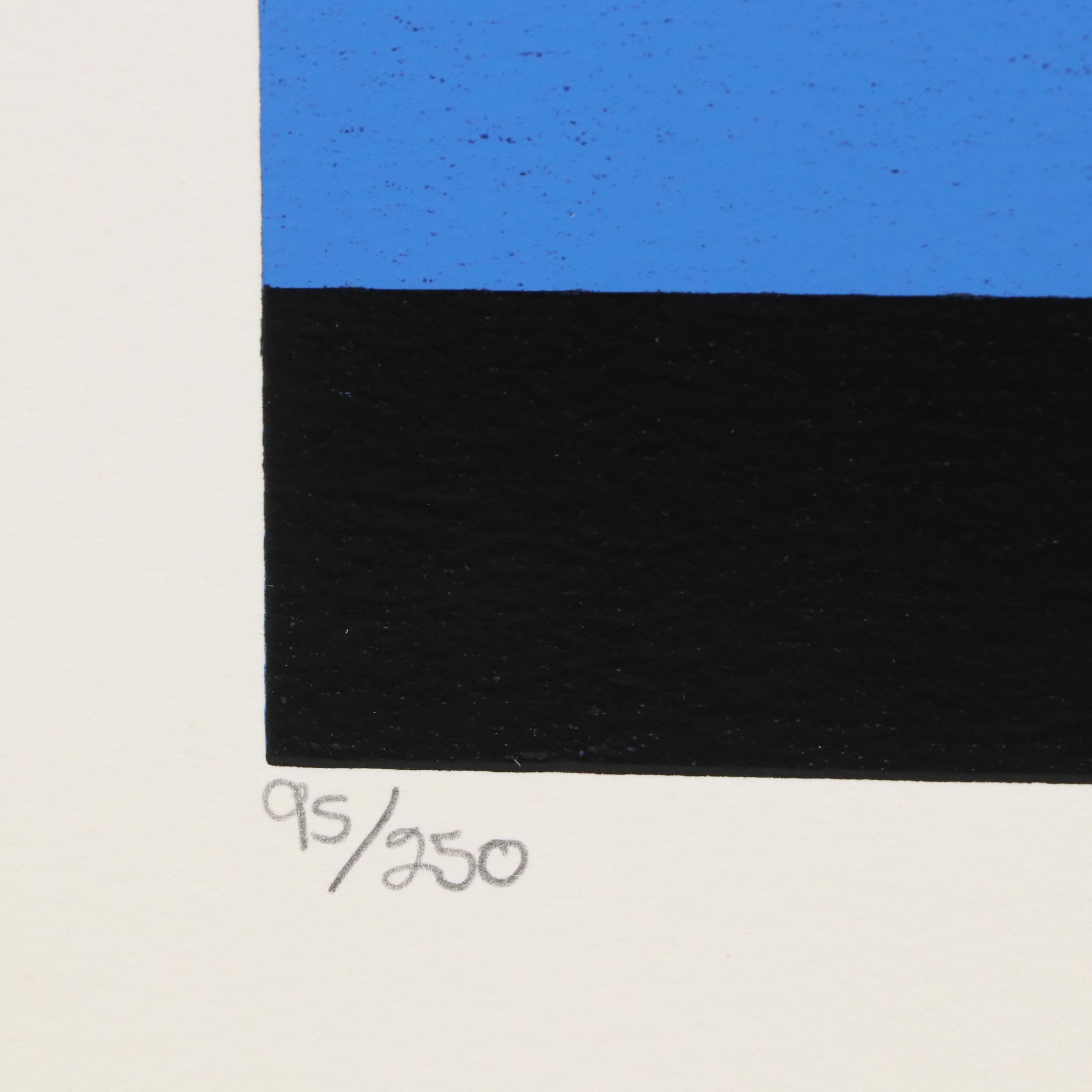 Thomas Whelan Benton Abstract Serigraph "Earthline Red," 1981