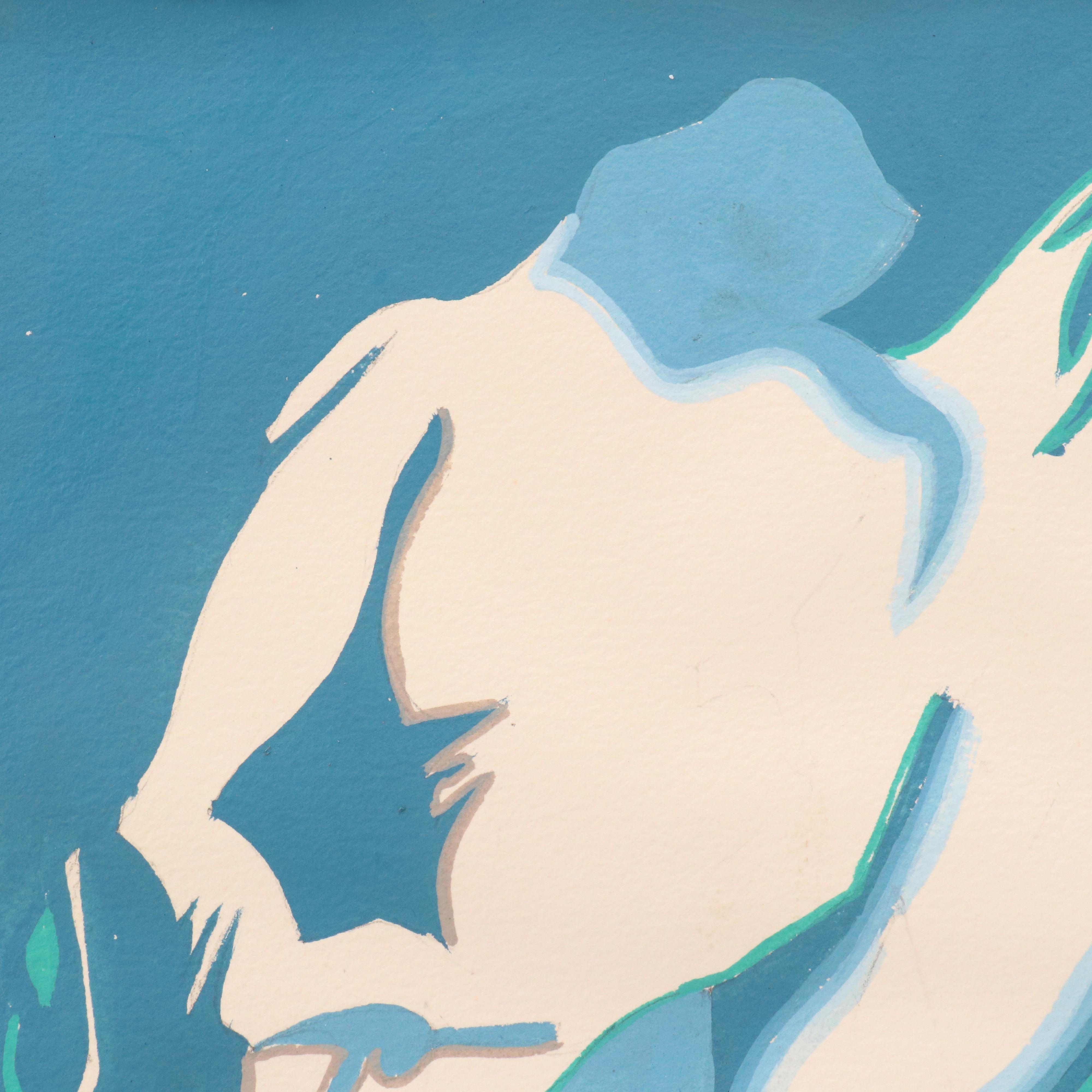 Rodney Gladwell Acrylic Painting "Water Skiing - Florida," 1967