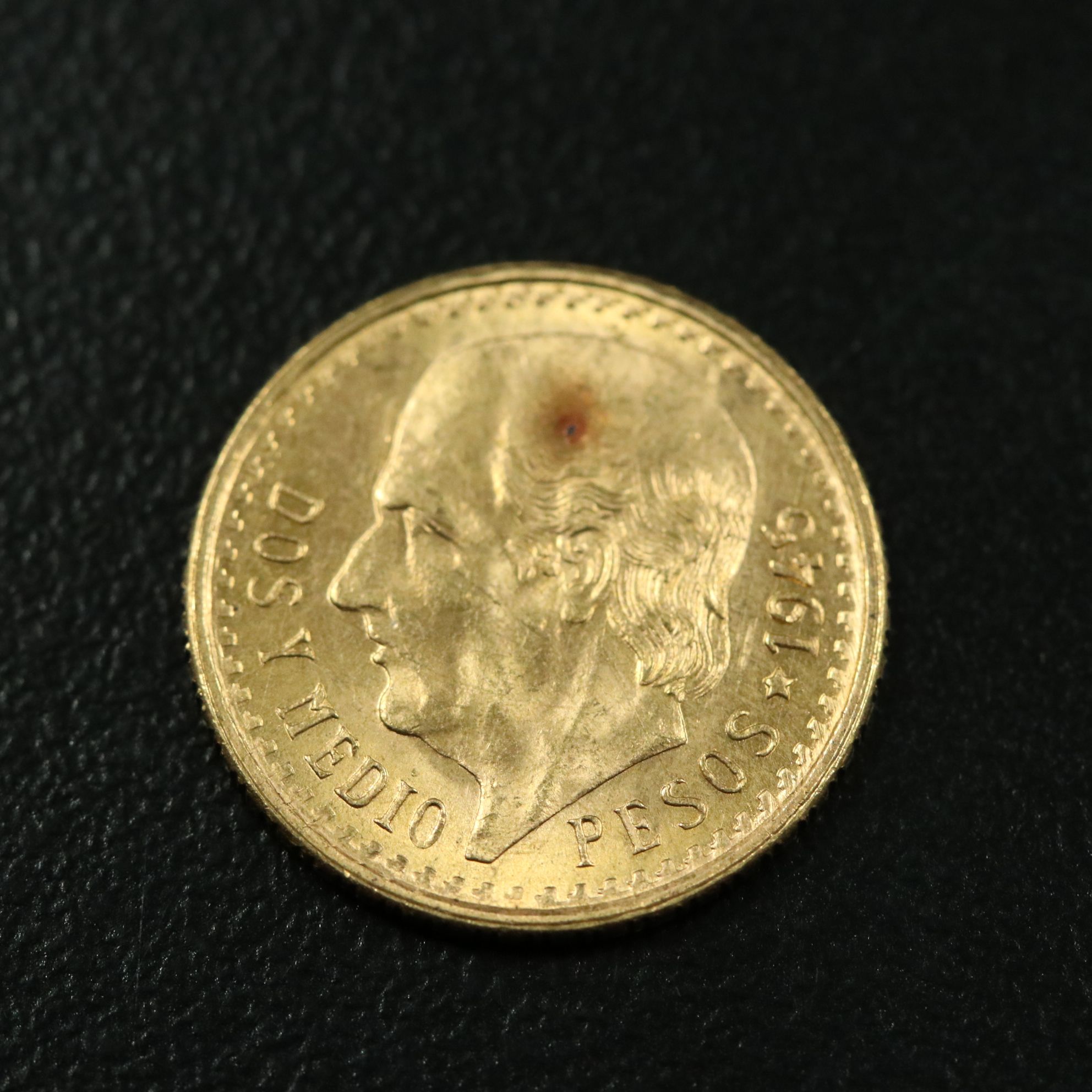 1945 Mexican Dos Y Medio (2 1/2) Pesos Gold Coin