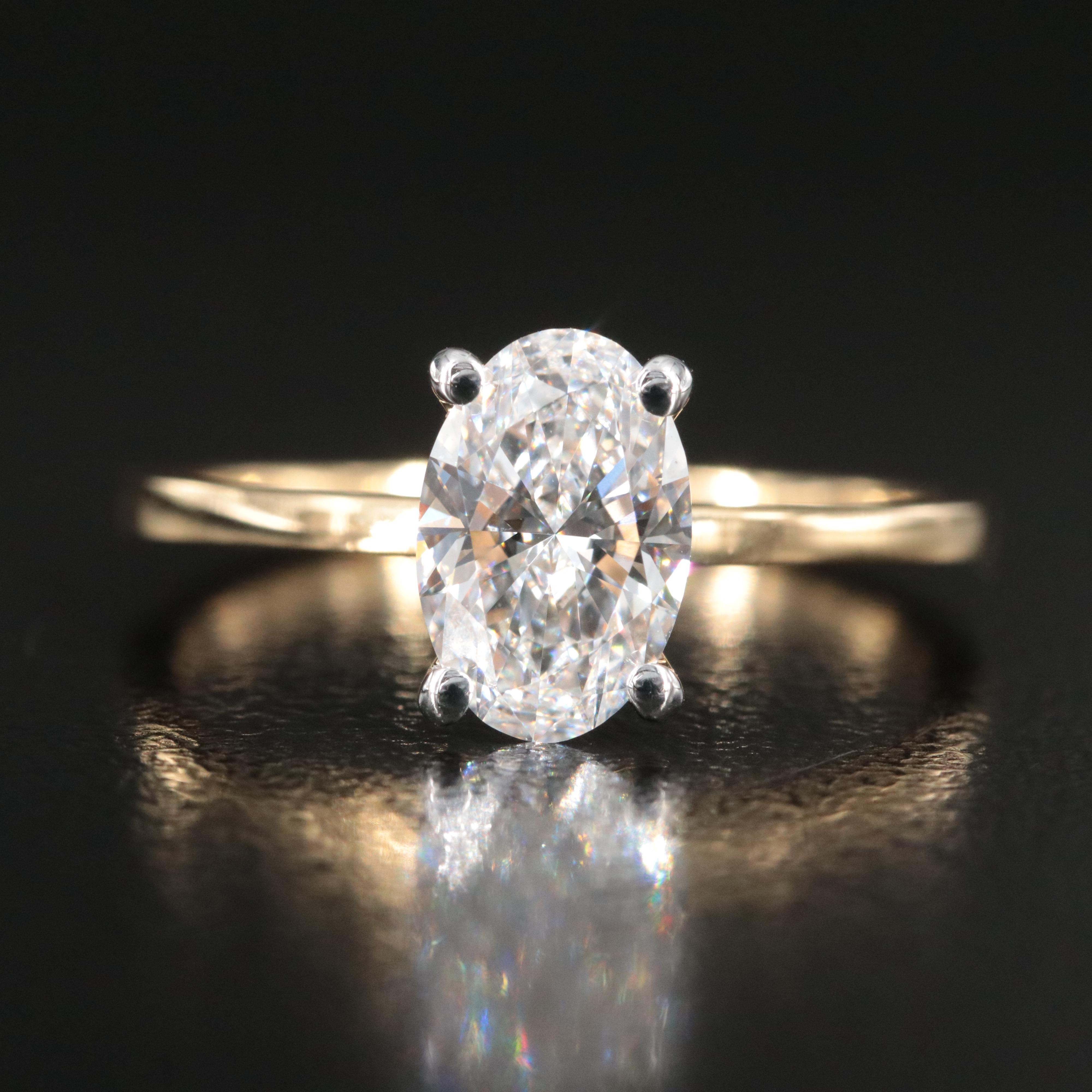 14K 1.12 CT Lab Grown Diamond Solitaire Ring with IGI Report