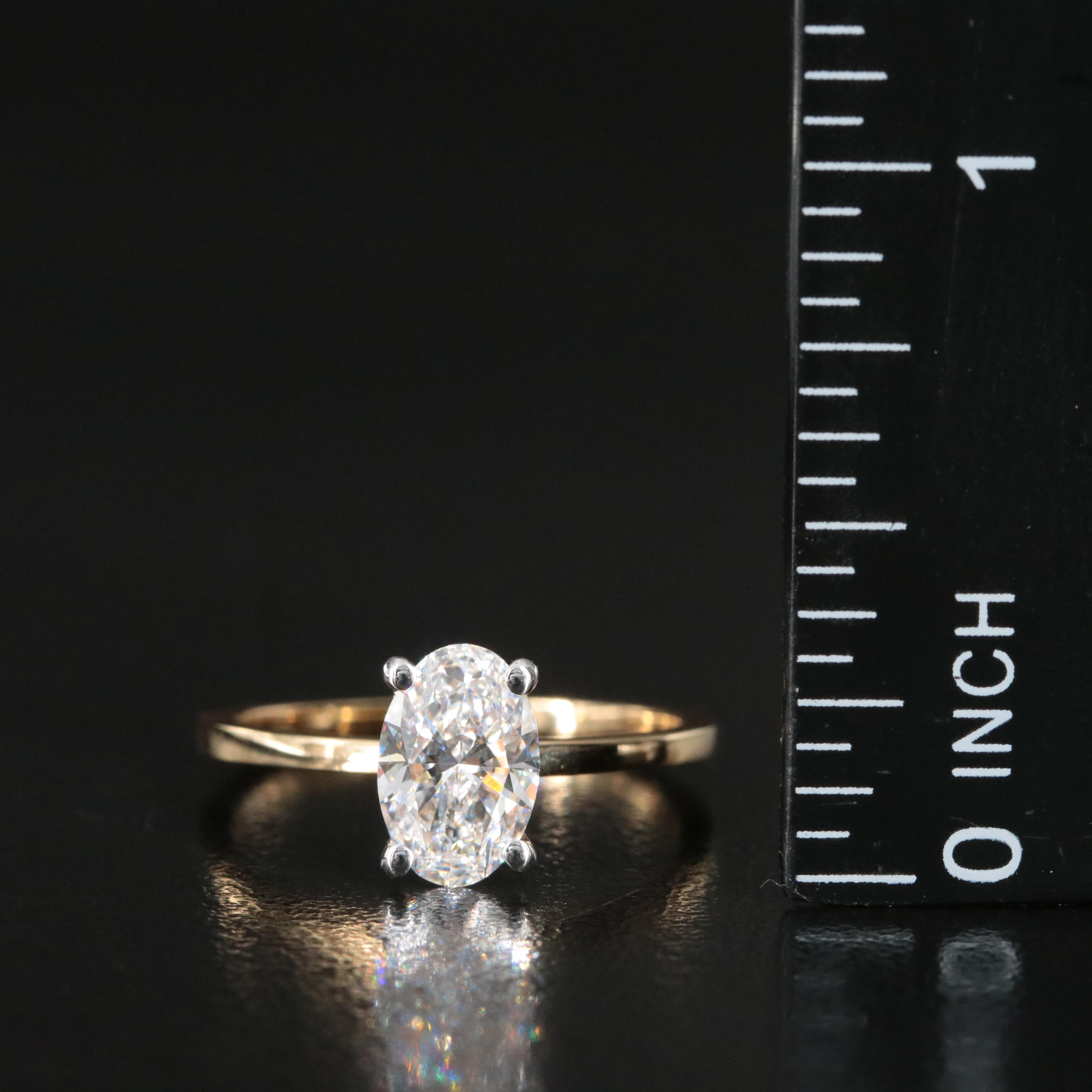14K 1.12 CT Lab Grown Diamond Solitaire Ring with IGI Report