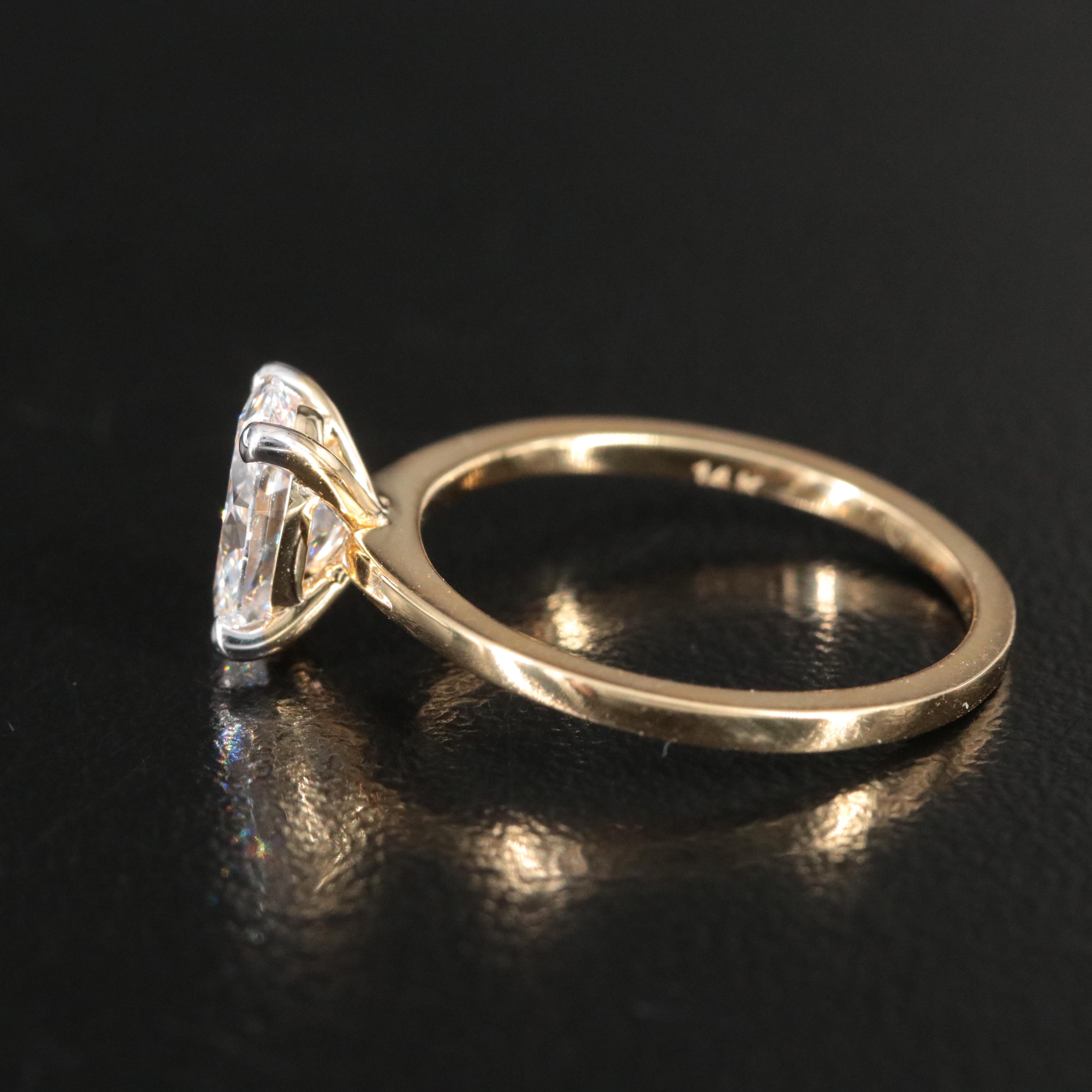 14K 1.12 CT Lab Grown Diamond Solitaire Ring with IGI Report