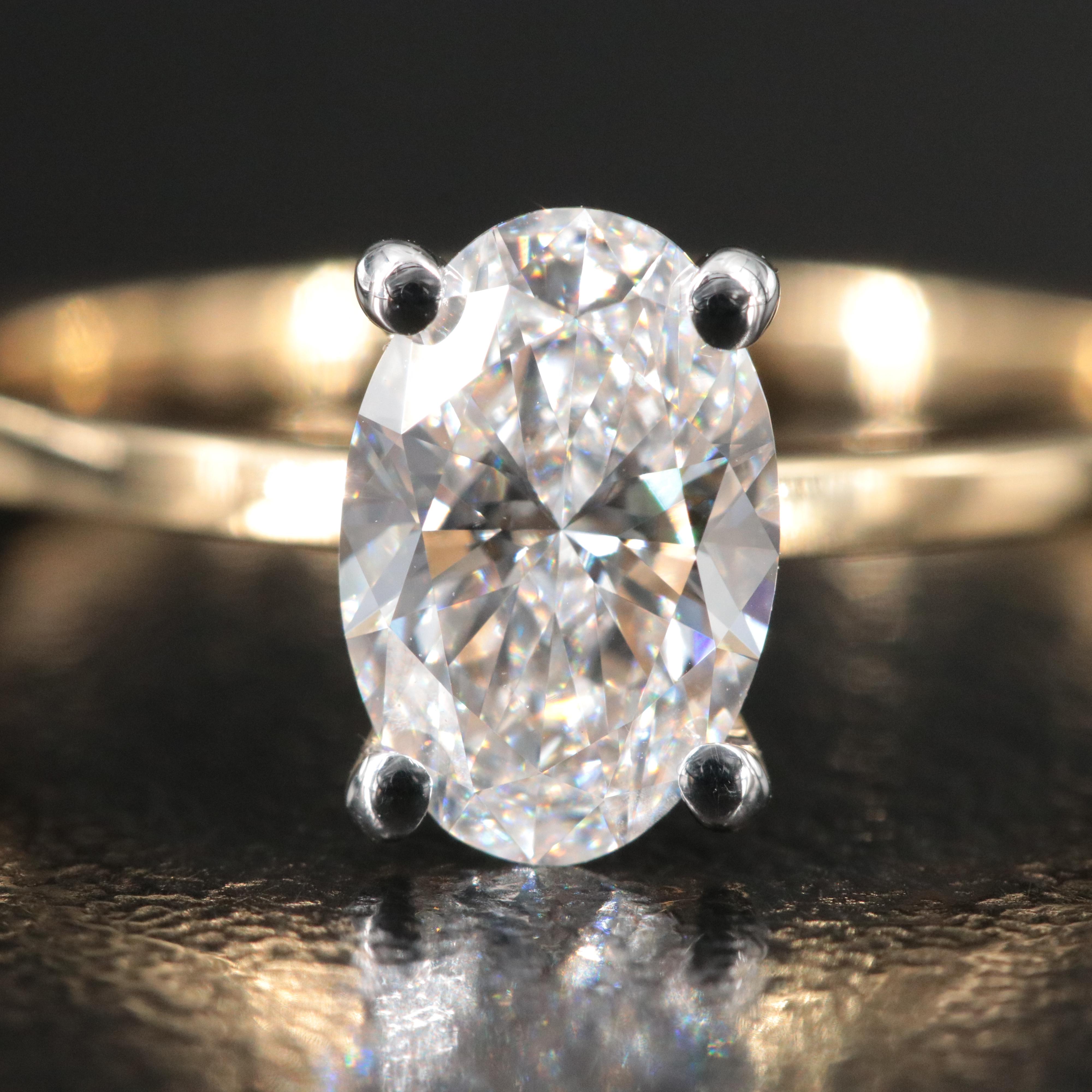 14K 1.12 CT Lab Grown Diamond Solitaire Ring with IGI Report