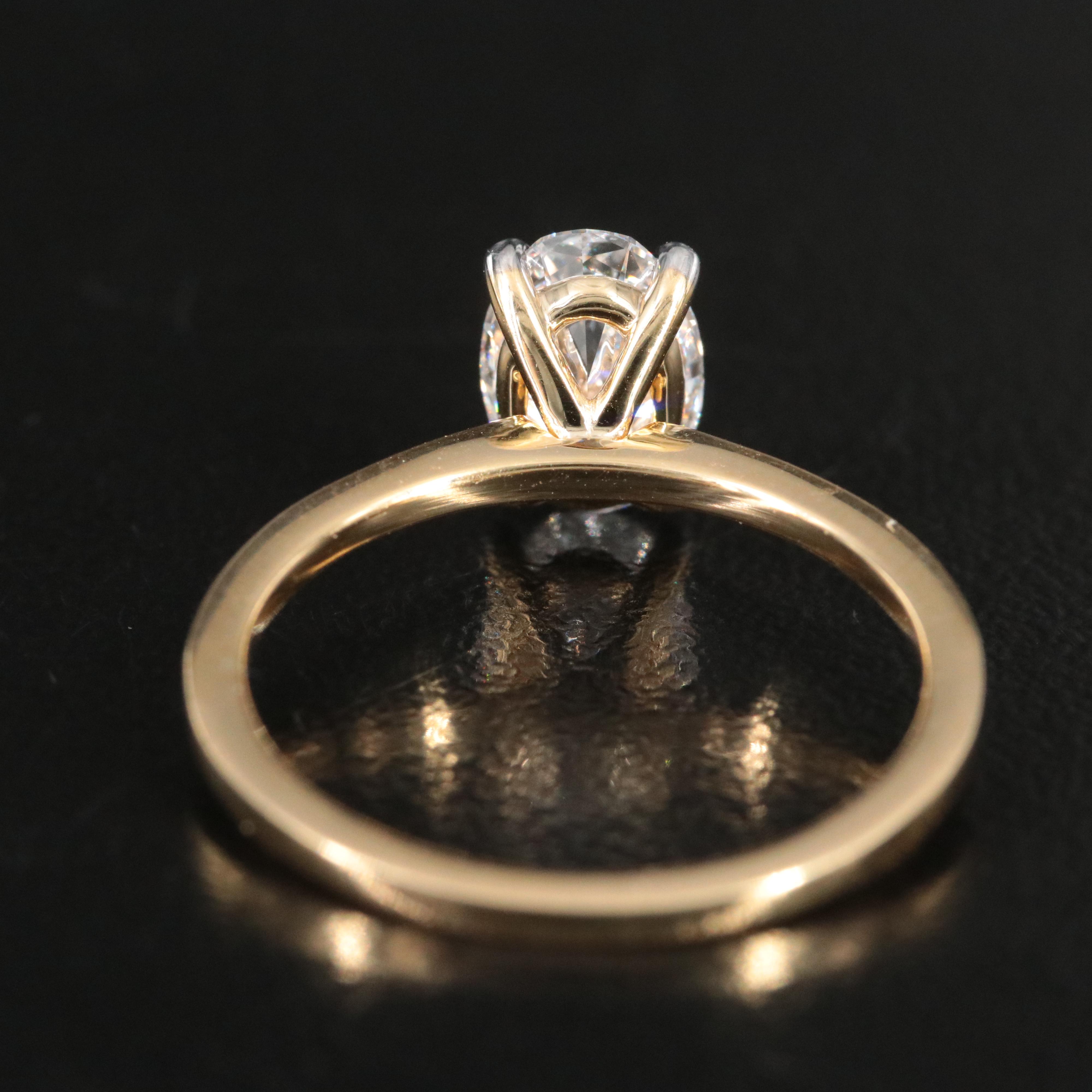 14K 1.12 CT Lab Grown Diamond Solitaire Ring with IGI Report