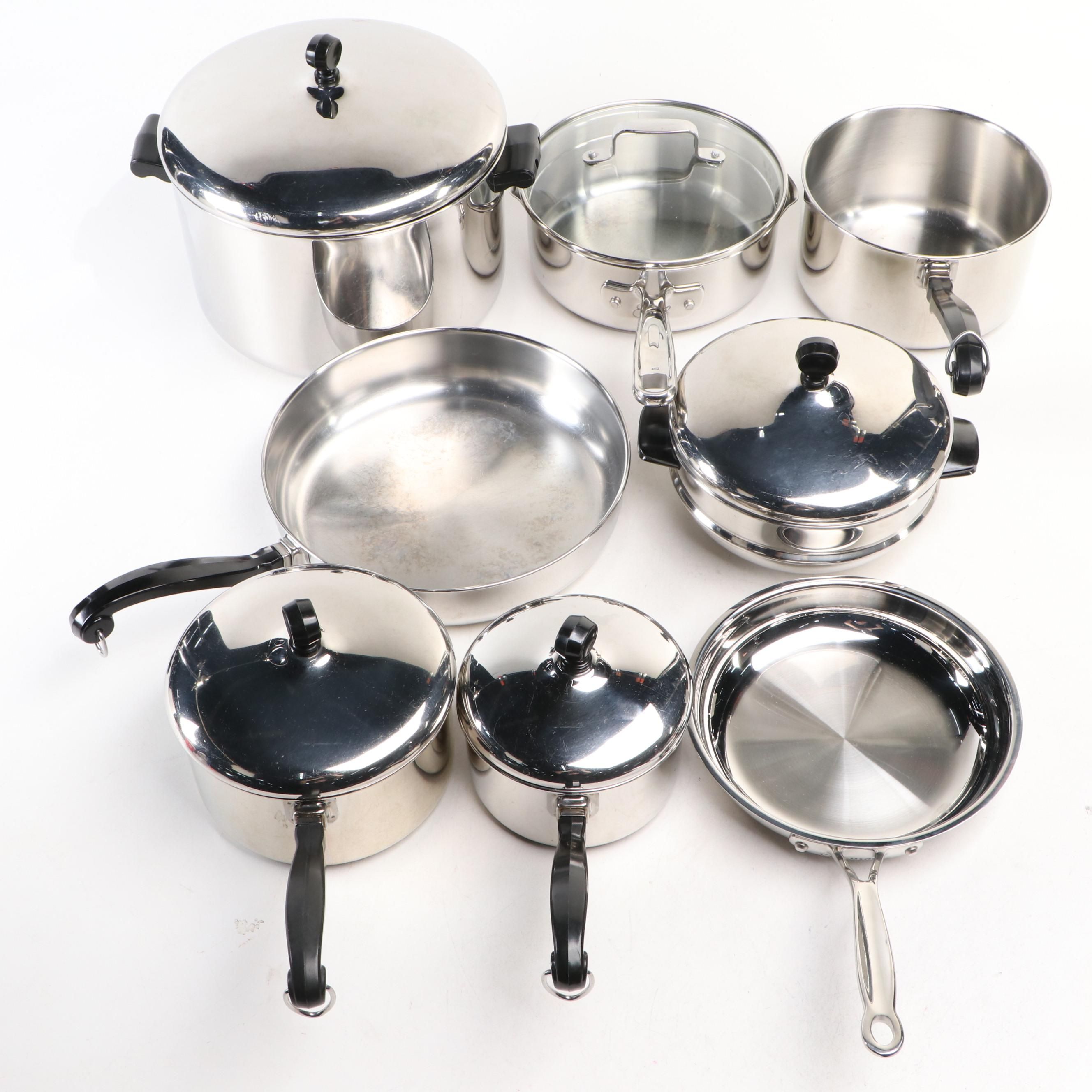 Farberware Stock Pot with Other Stainless Steel Pots and Pans