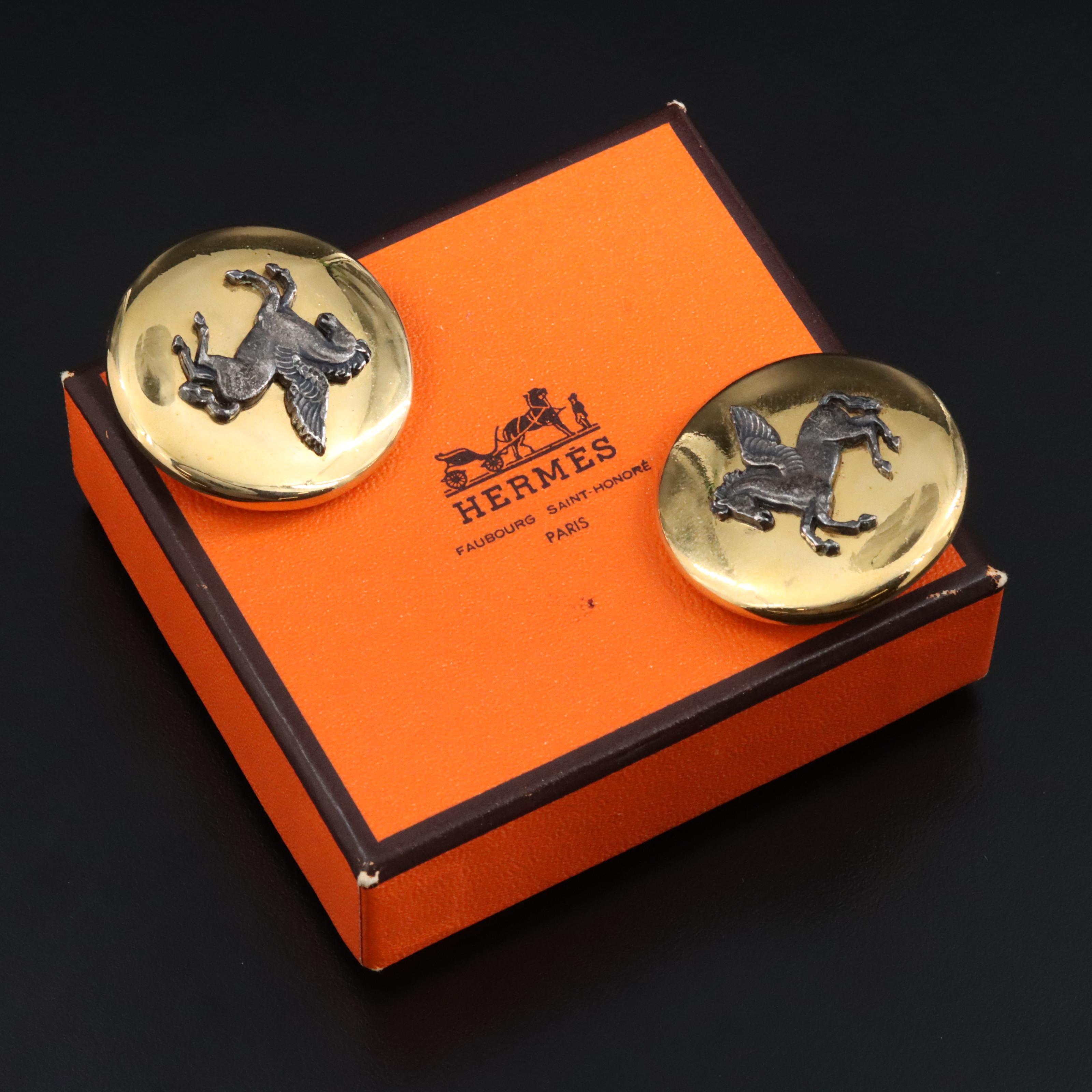 Hermès Pegasus Clip Earrings