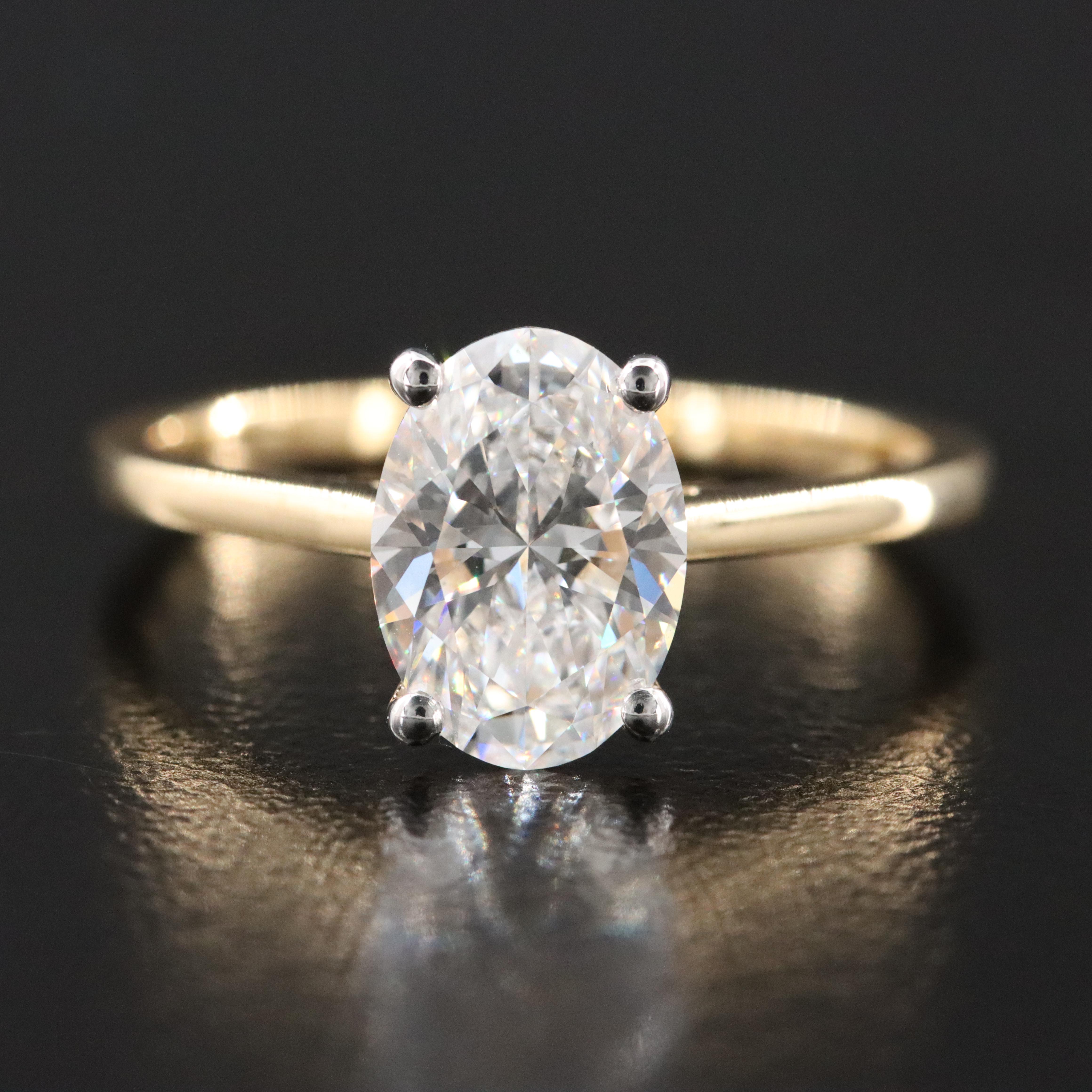 14K 1.53 CT Lab Grown Diamond Solitaire Ring with IGI Report