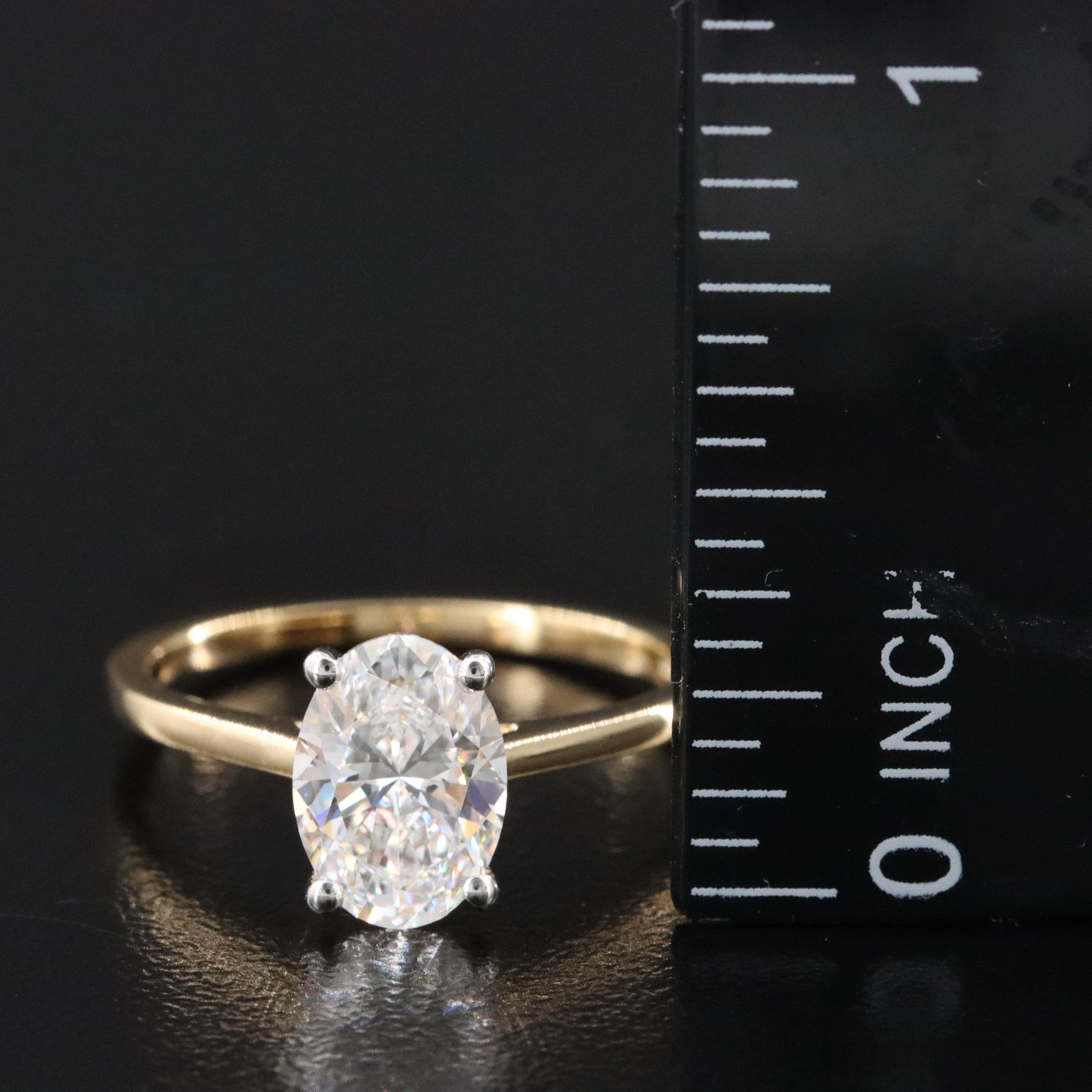 14K 1.53 CT Lab Grown Diamond Solitaire Ring with IGI Report